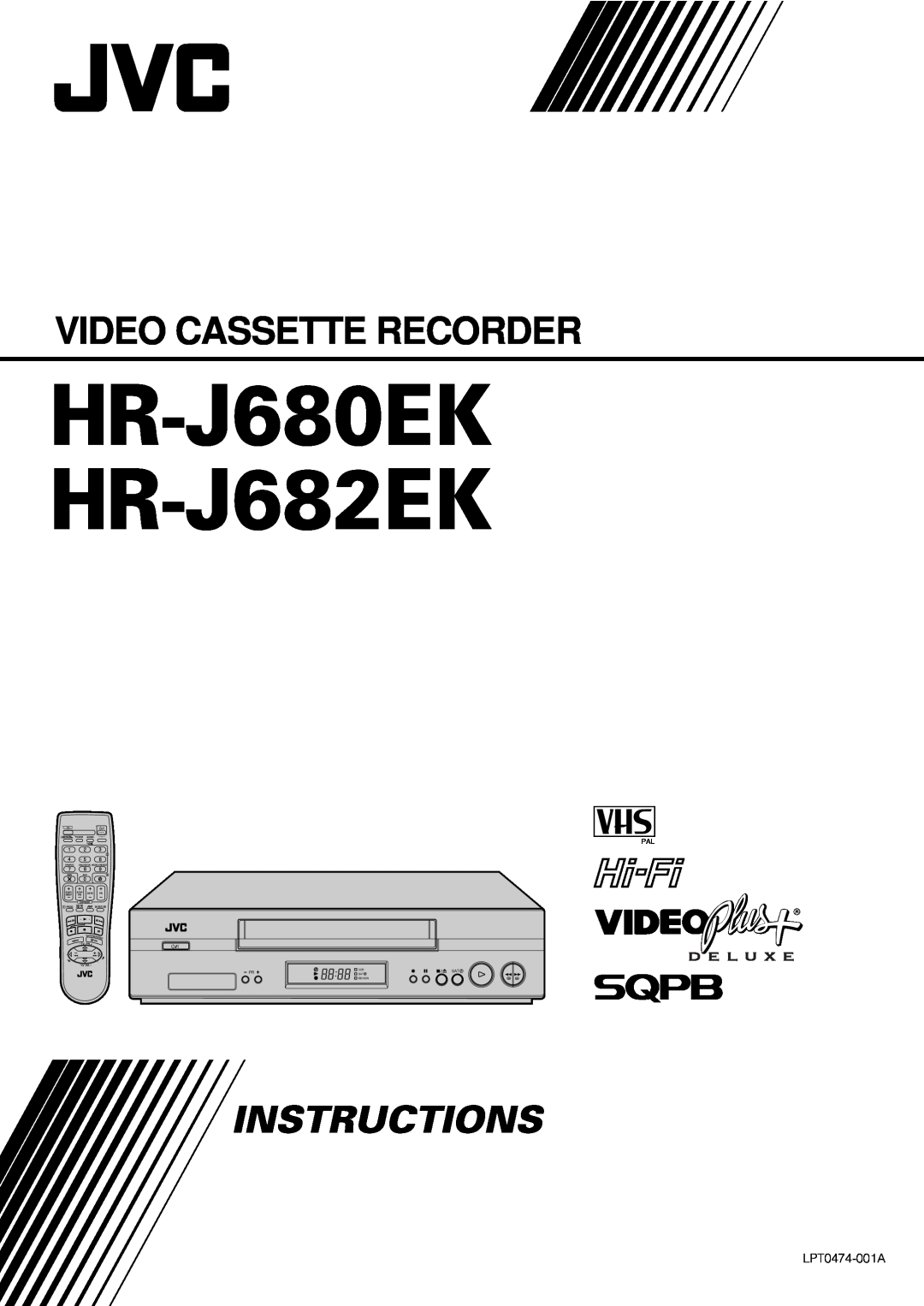 JVC manual HR-J680EK HR-J682EK, Video Cassette Recorder, Instructions, LPT0474-001A 