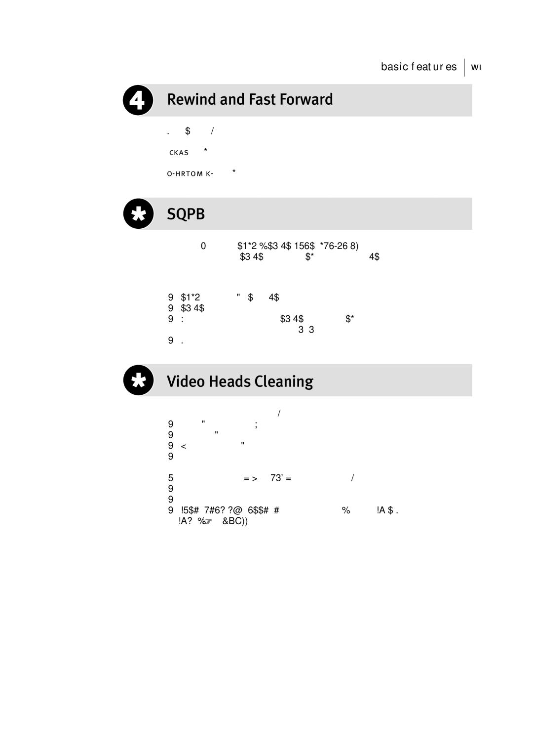 JVC HR-J696EK, HR-J695EK manual Rewind and Fast Forward, Video Heads Cleaning 