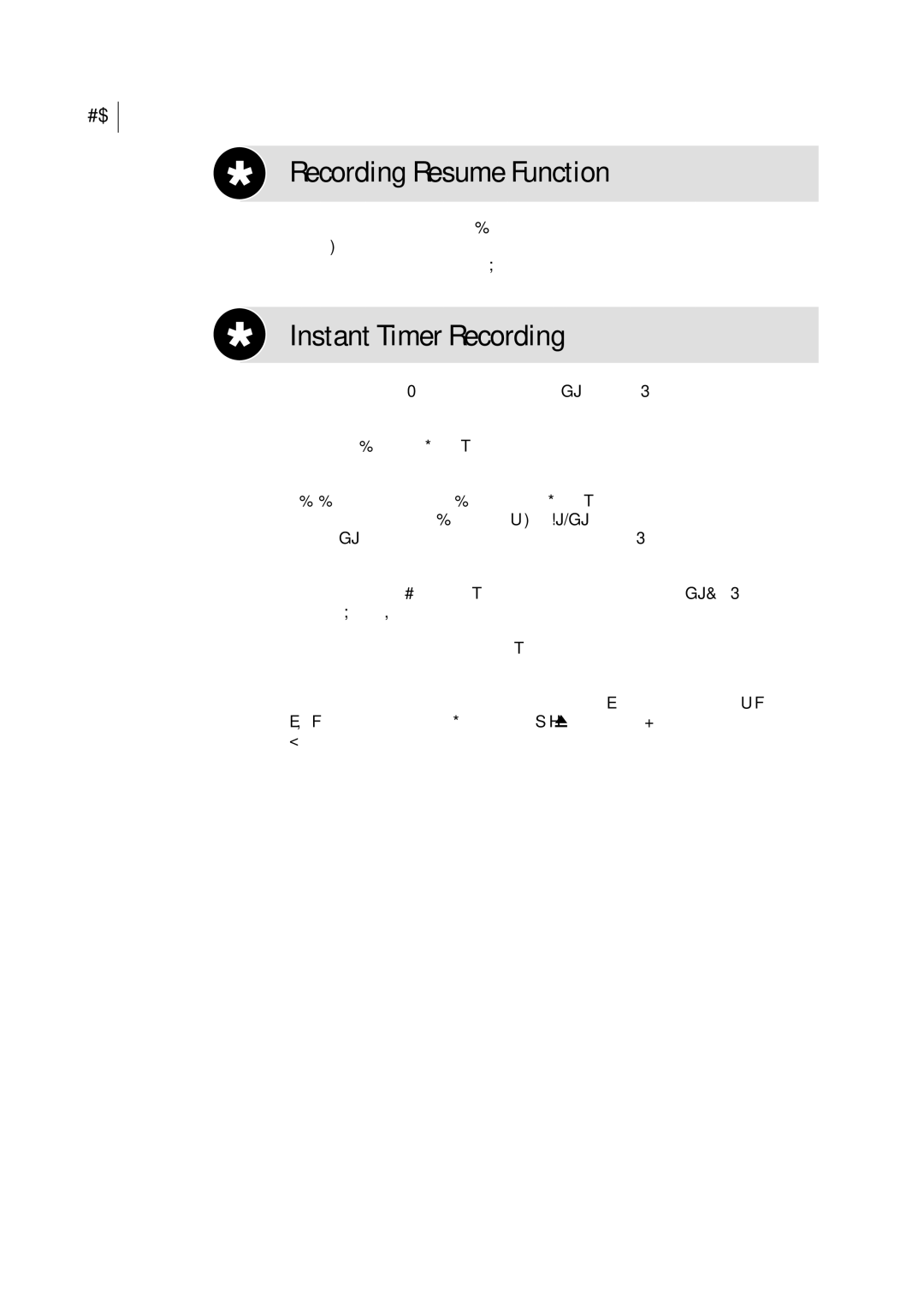 JVC HR-J695EK, HR-J696EK manual Recording Resume Function, Instant Timer Recording 