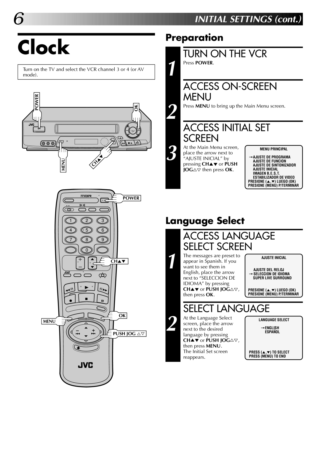 JVC HR-J7004UM manual Clock 