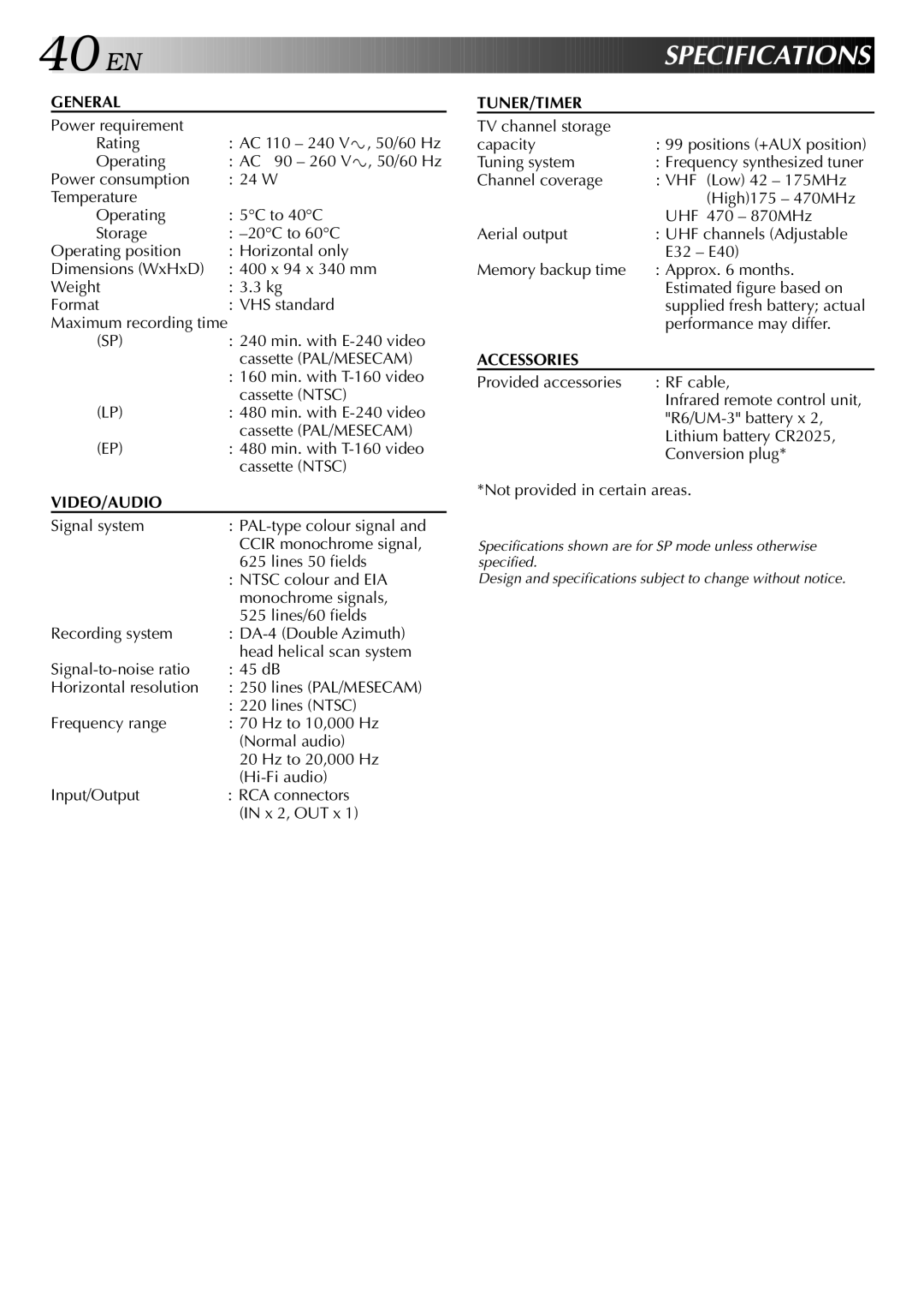 JVC HR-J747MS, HR-J647MS specifications Ions 