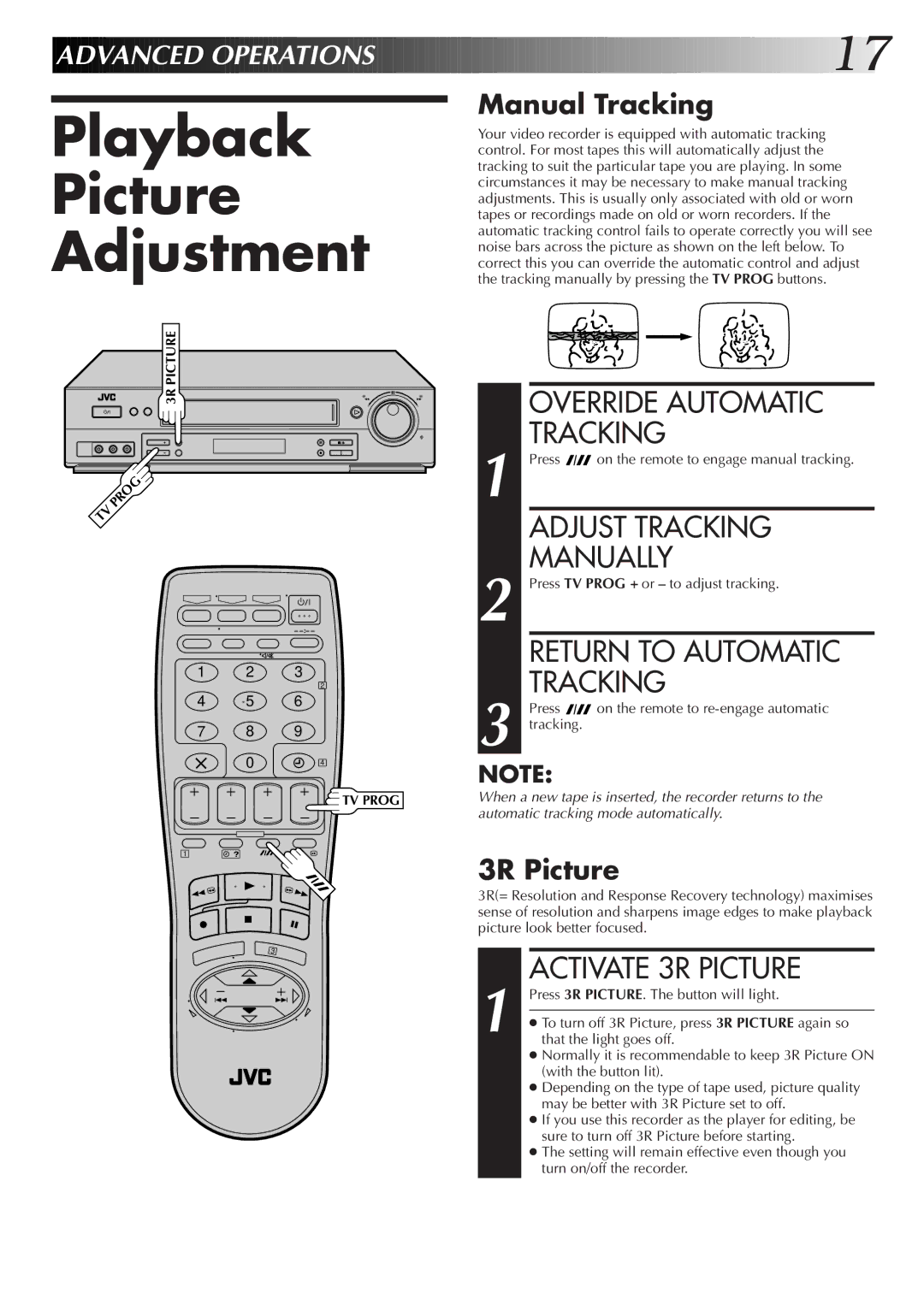 JVC HR-J755EK setup guide Playback Picture Adjustment 