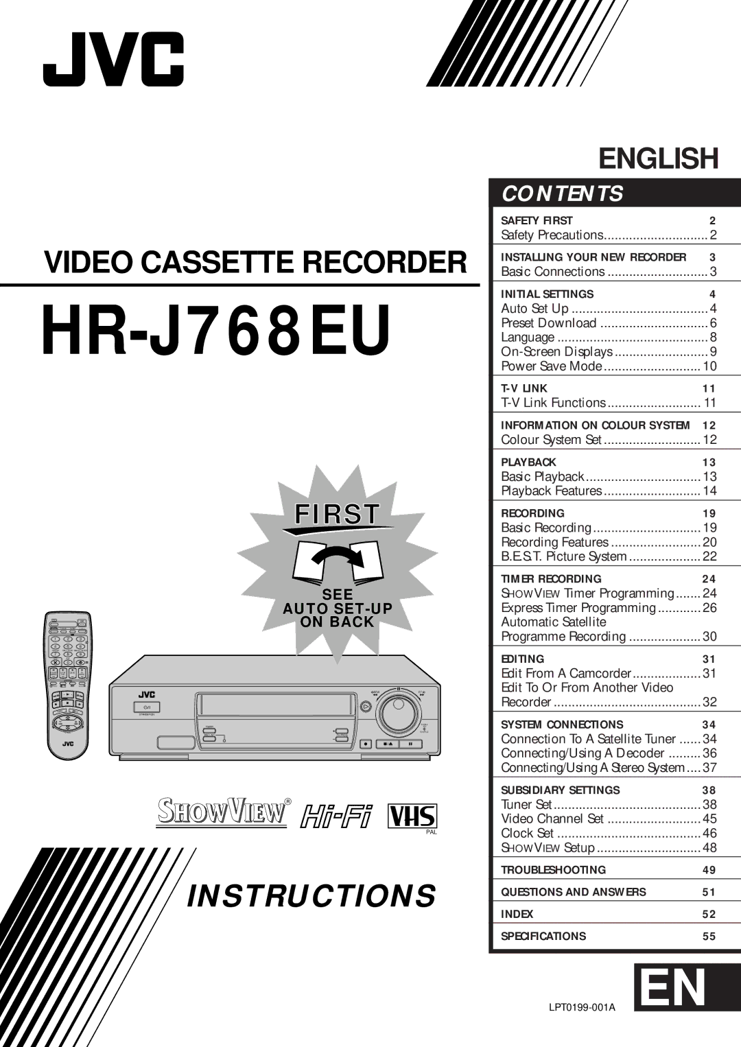 JVC HR-J768EU specifications 