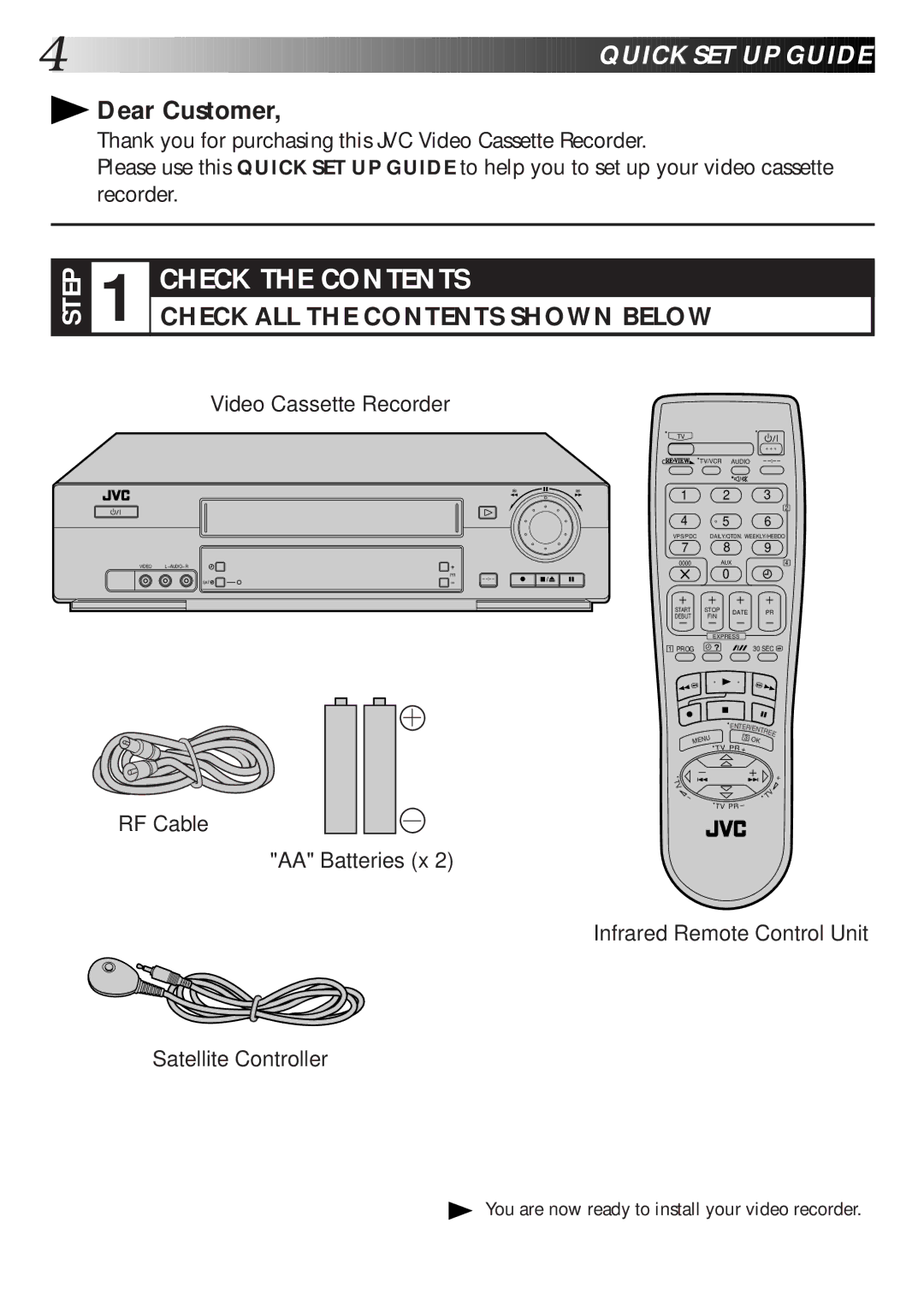 JVC HR-J770EK setup guide Quick SET UP G Uide 