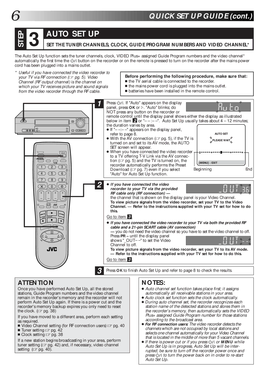 JVC HR-J770EK Before performing the following procedure, make sure that, Refer to, Tion pg and the TV is turned on 