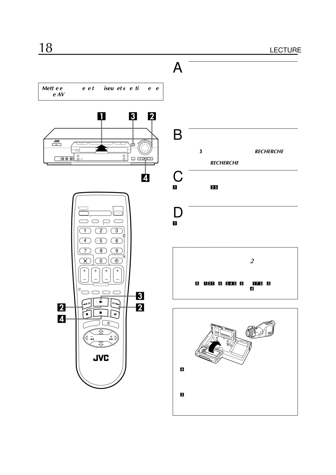 JVC HR-J770MS manual Charger une cassette, Trouver le début du programme, Lancer la lecture, Arrêter la lecture 