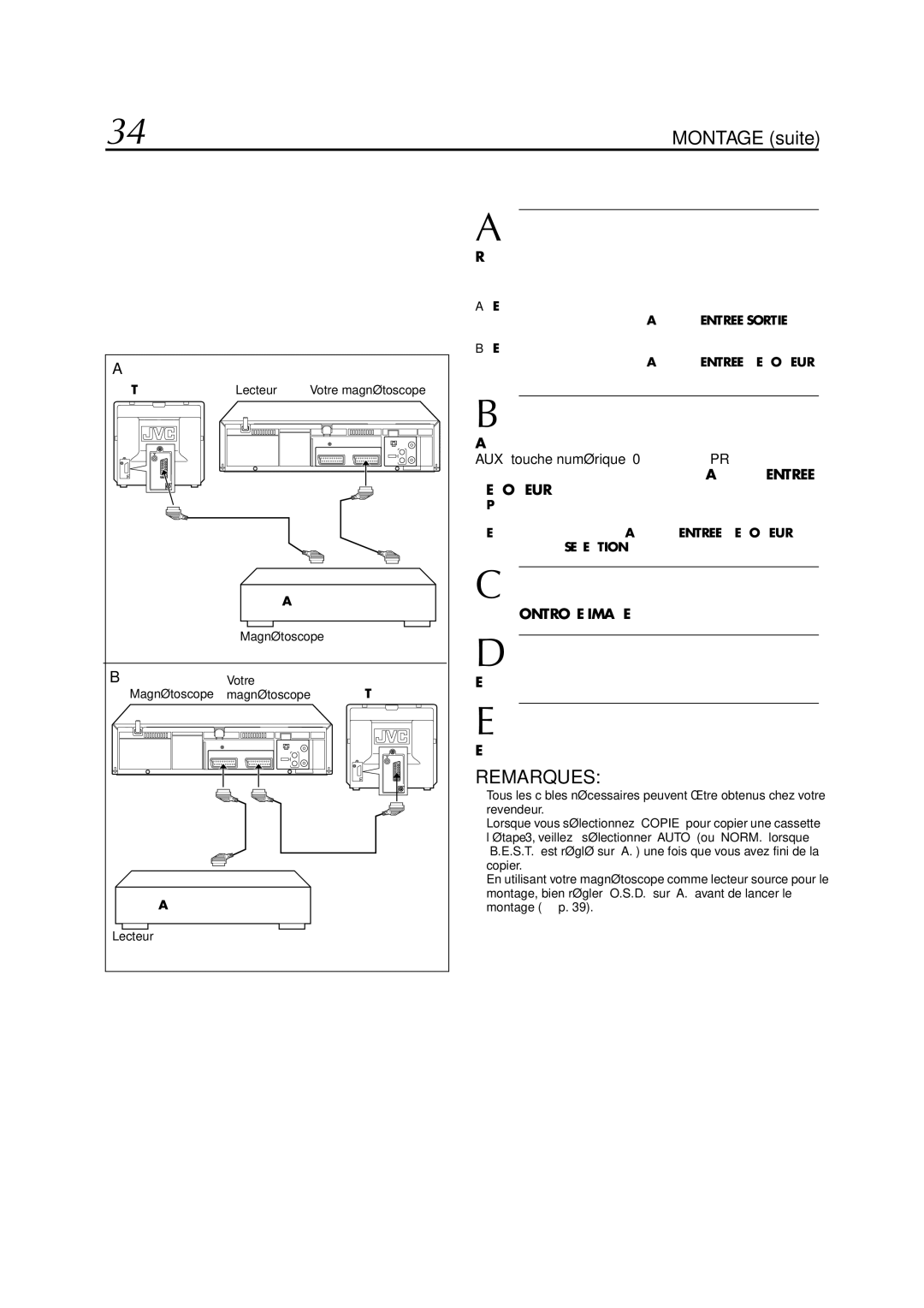 JVC HR-J770MS manual Montage vers ou à partir d’un autre magnétoscope, Lancer le lecteur source 