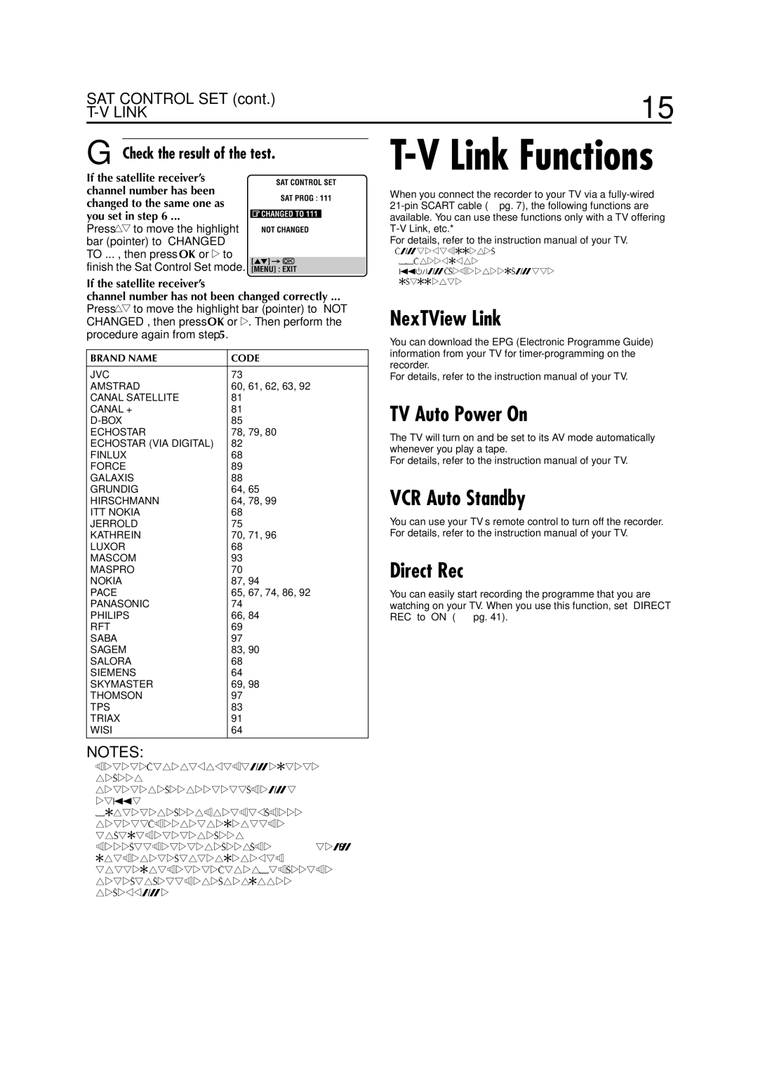 JVC HR-J781EU, HR-J780EU specifications NexTView Link, TV Auto Power On, VCR Auto Standby Direct Rec 