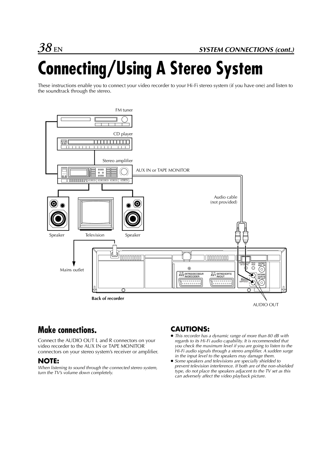 JVC HR-J780EU, HR-J781EU specifications 38 EN, Make connections 