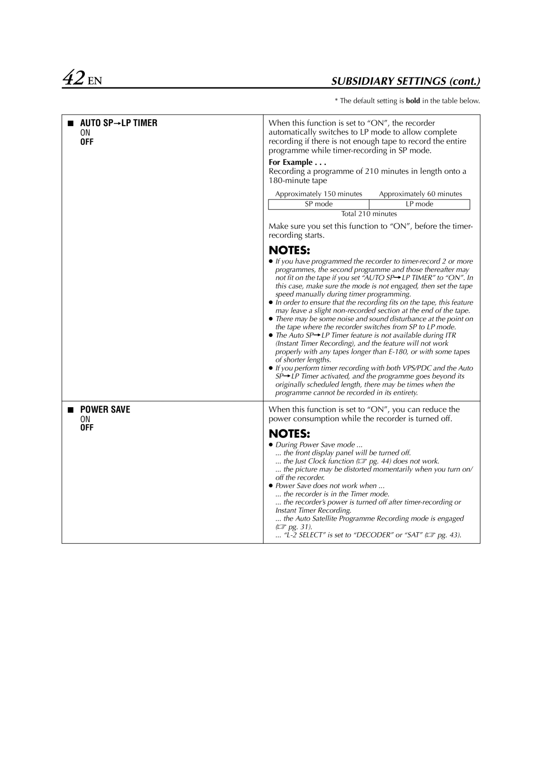 JVC HR-J780EU, HR-J781EU specifications 42 EN, For Example 