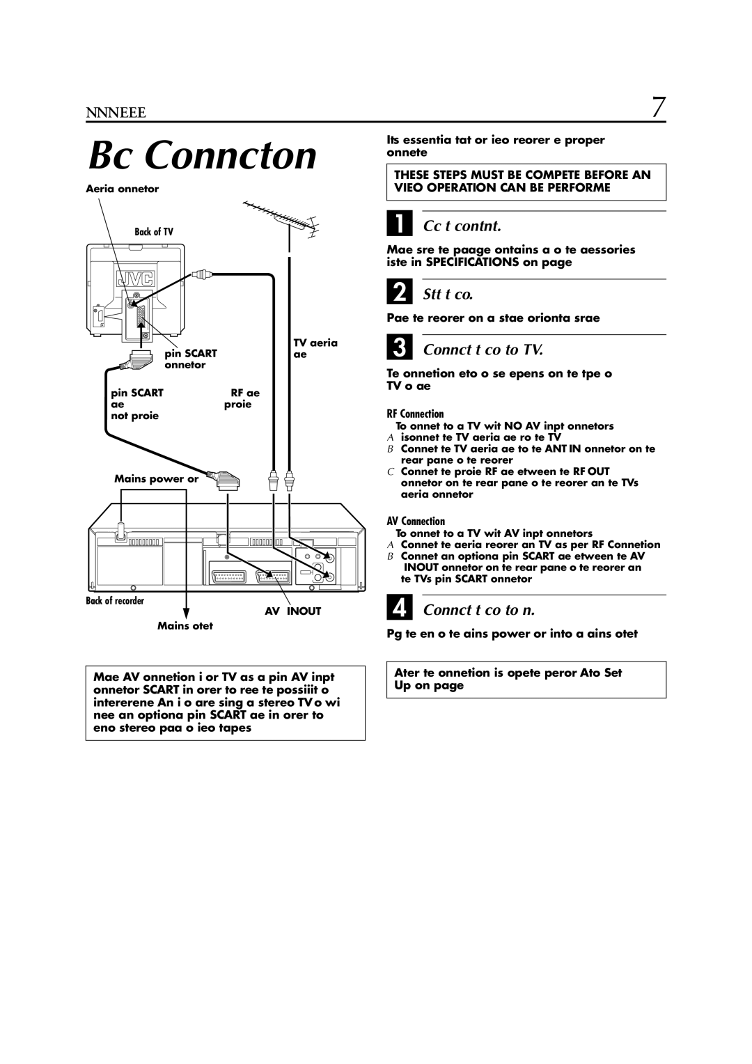 JVC HR-J781EU Check the contents, Situate the recorder, Connect the recorder to TV, Connect the recorder to mains 