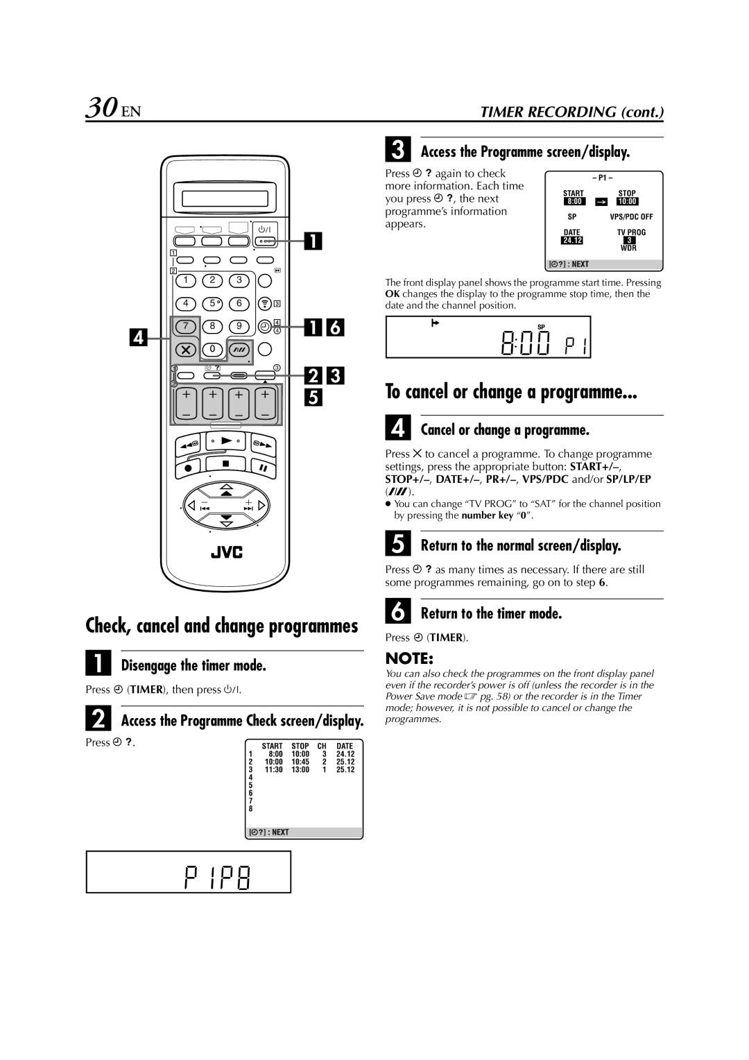 JVC HR-J870EU specifications 30 EN 