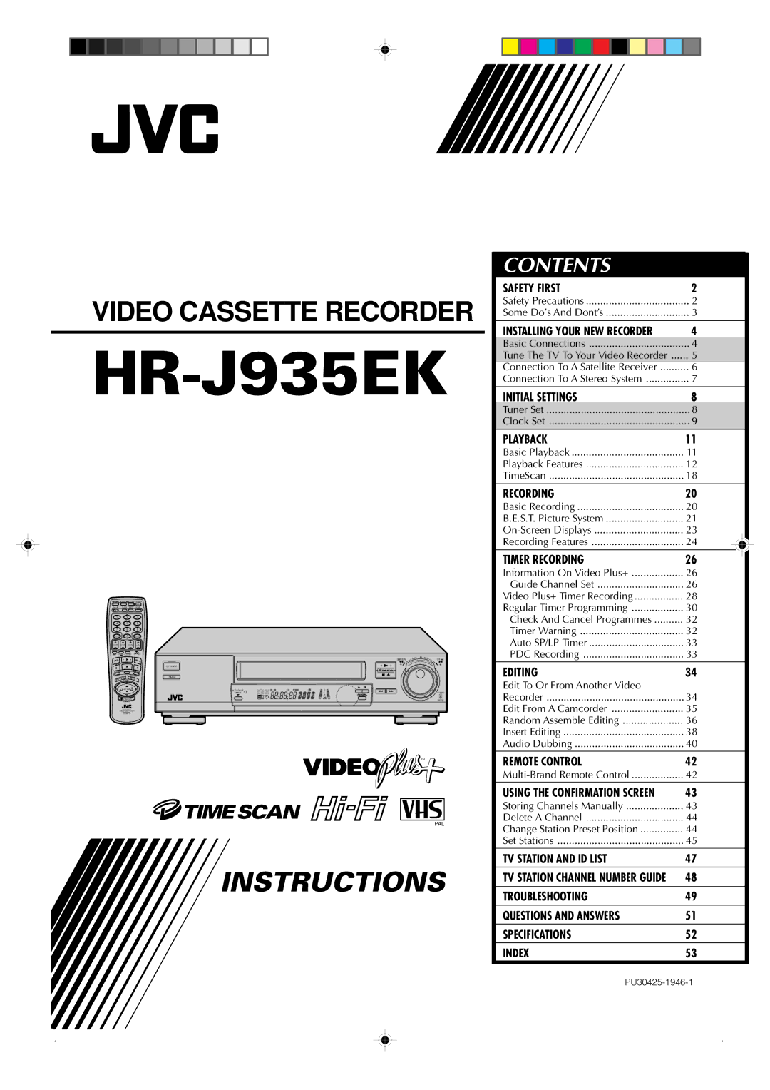 JVC HR-J935EK specifications 