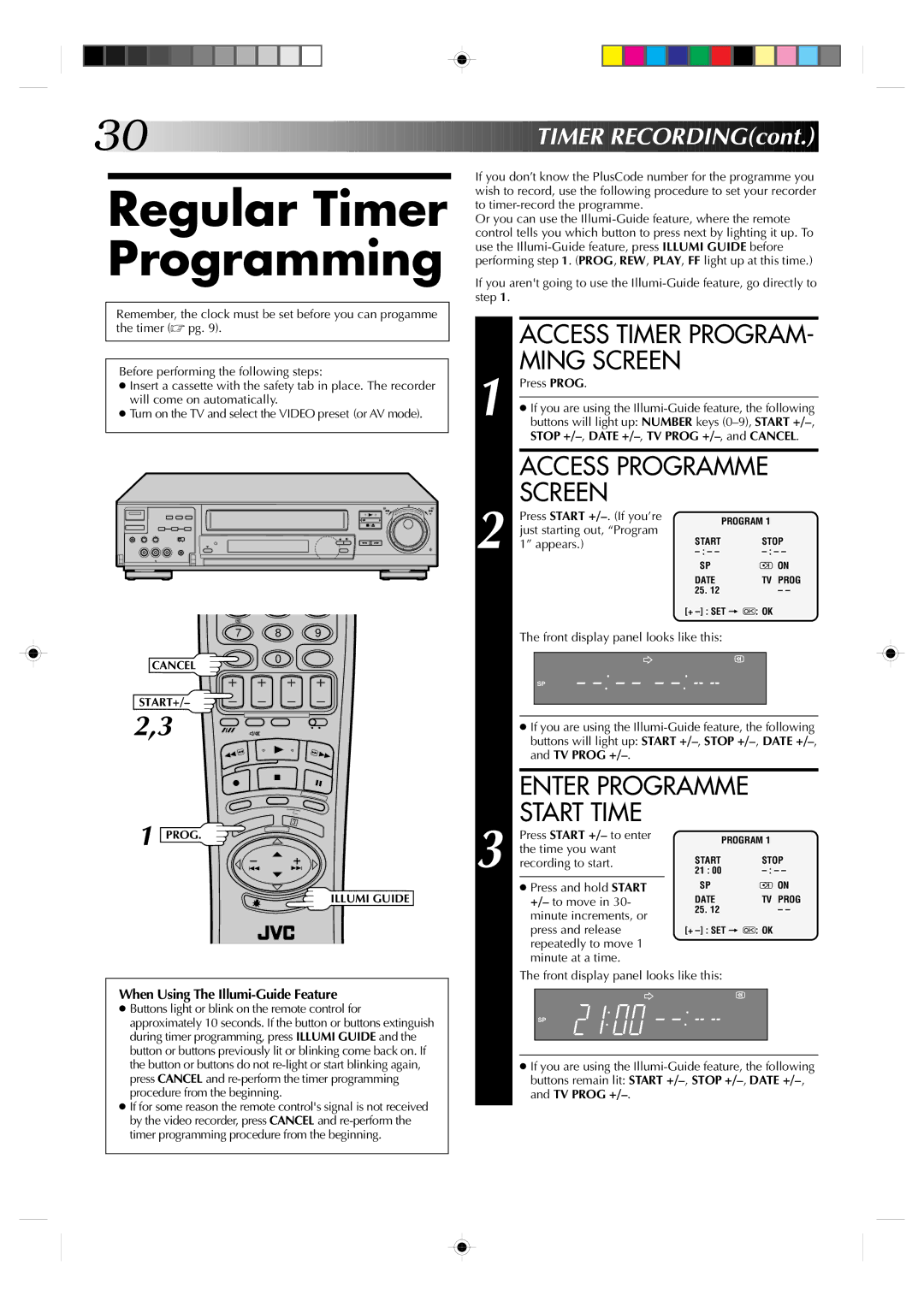 JVC HR-J935EK specifications Regular Timer Programming, Access Programme Screen, Will come on automatically, Press Prog 