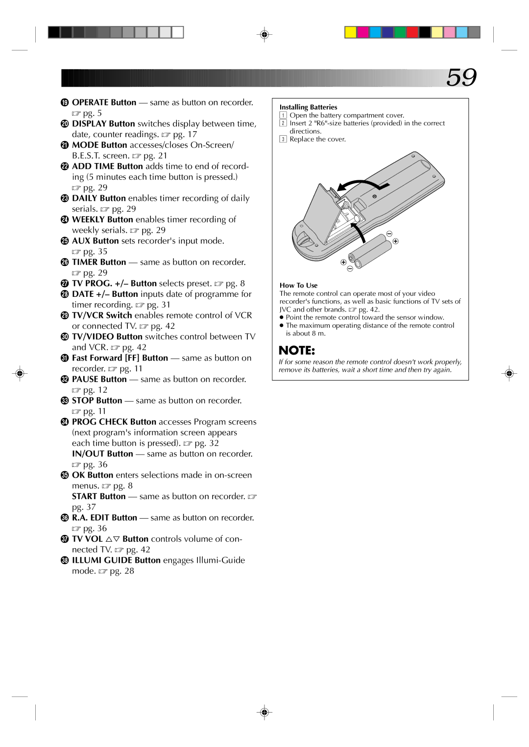 JVC HR-J935EK specifications Installing Batteries, How To Use 