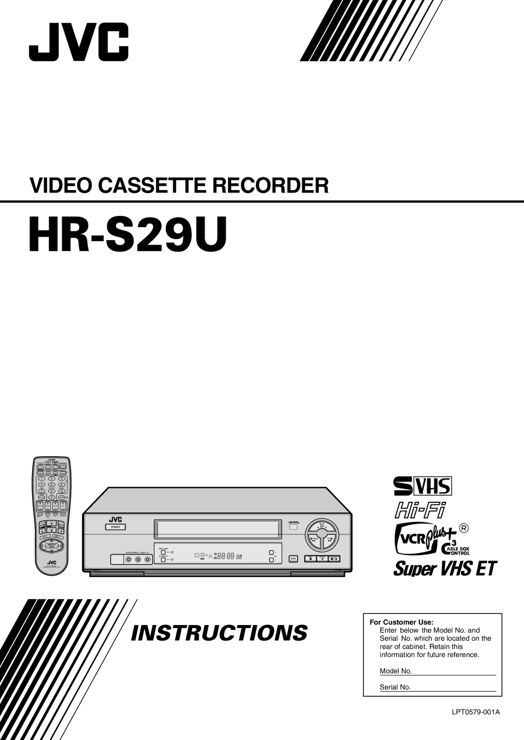 JVC HR-S29U manual 