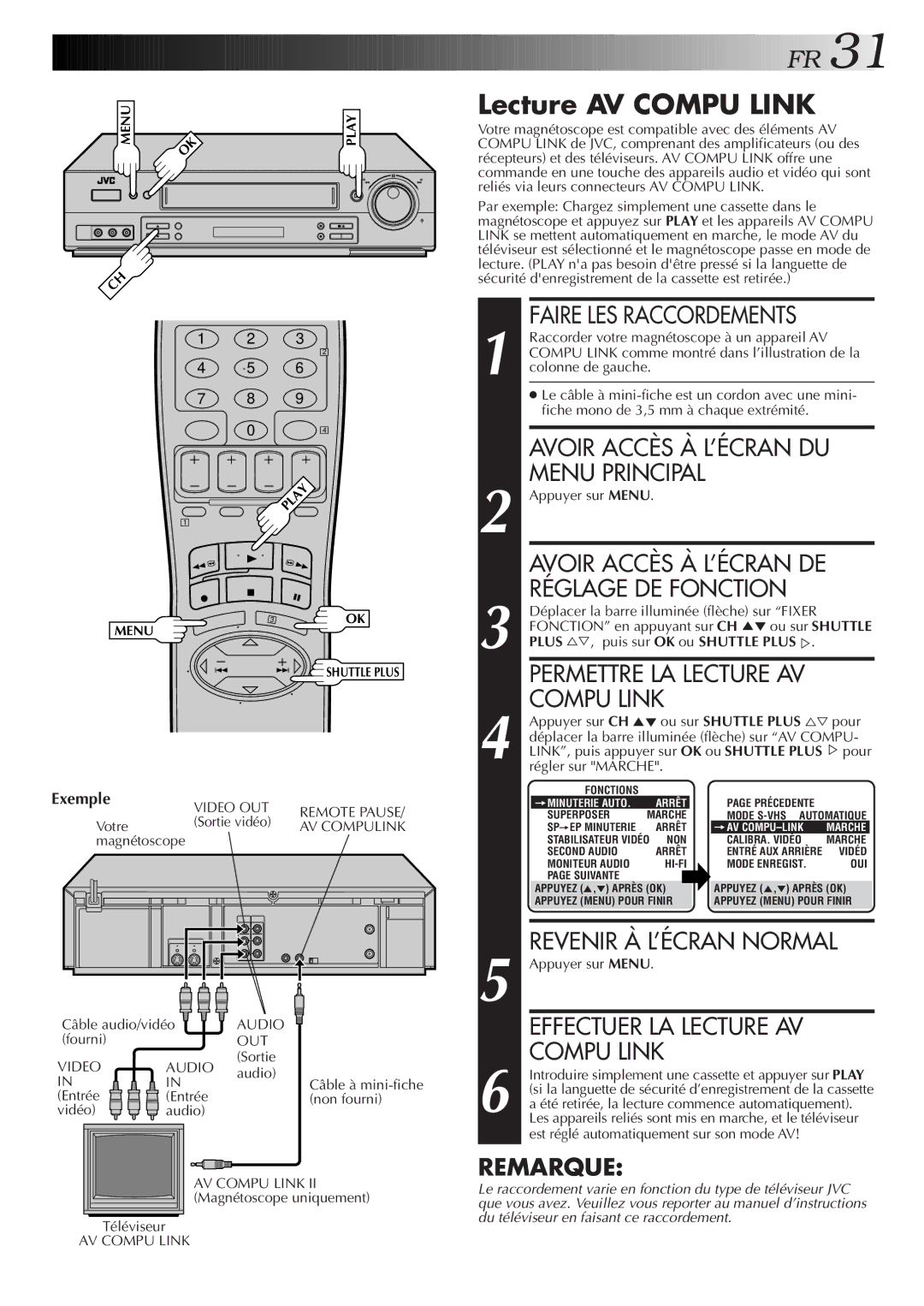 JVC HR-S3500U manual Lecture AV Compu Link 