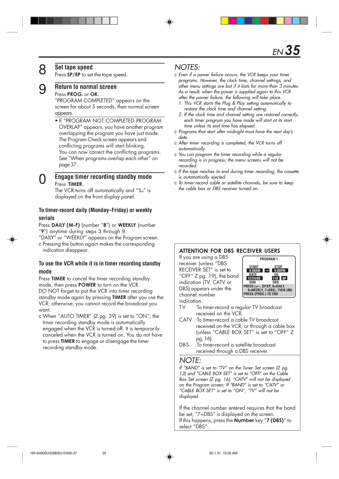 JVC HR-S3800U manual Engage timer recording standby mode, To timer-record daily Monday-Friday or weekly serials 