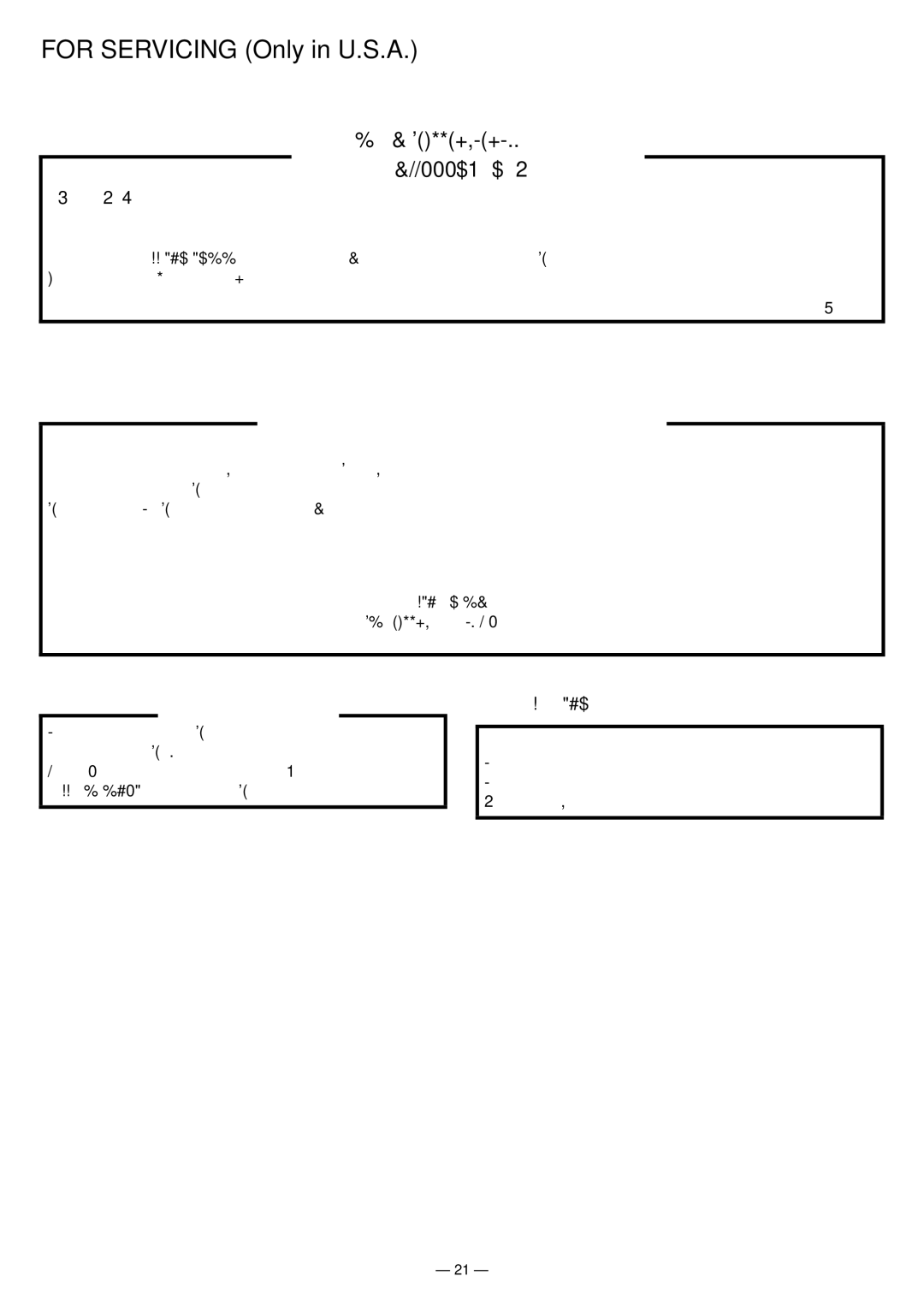 JVC HR-S3901/3911U specifications For Servicing Only in U.S.A 