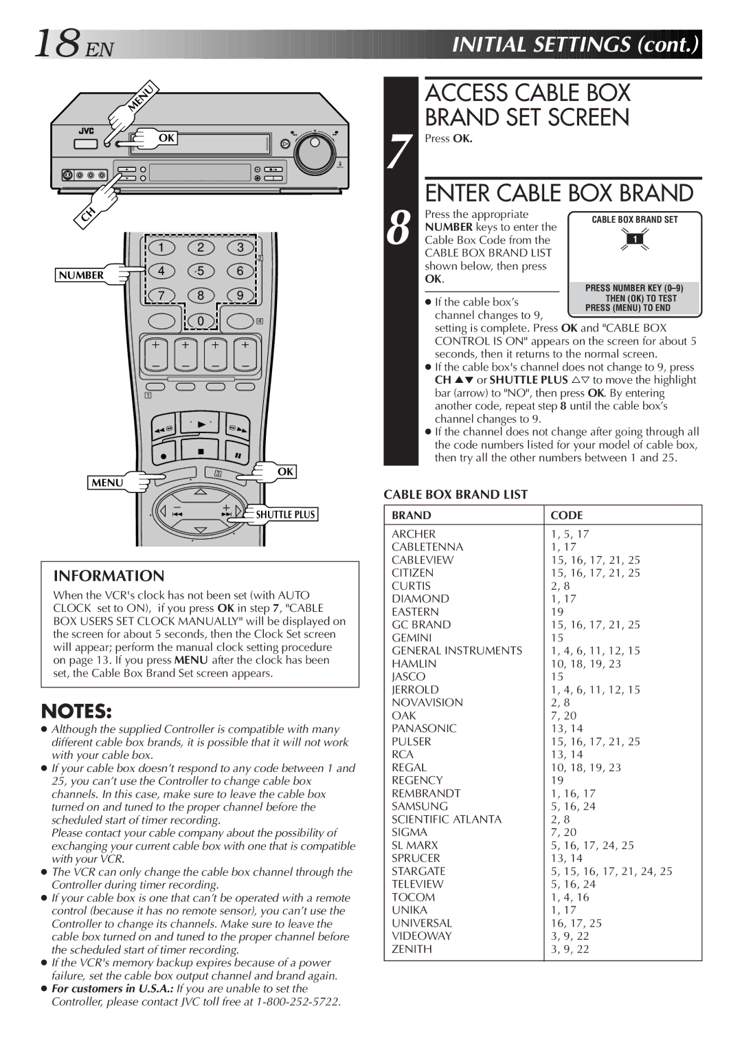 JVC HR-S4600U instruction manual Access Cable BOX Brand SET Screen, Enter Cable BOX Brand, Brand Code 