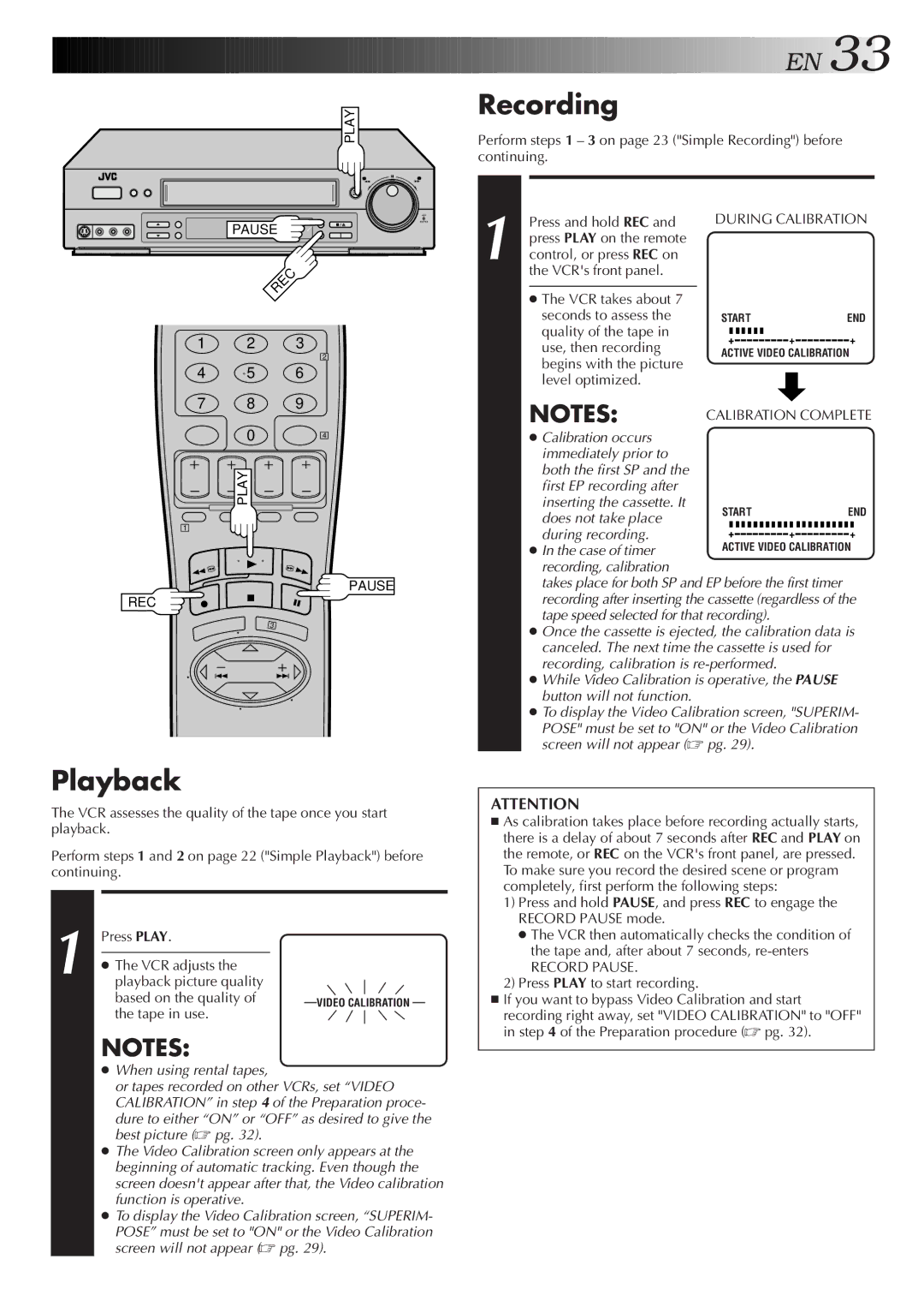 JVC HR-S4600U instruction manual Recording, Start Playback 