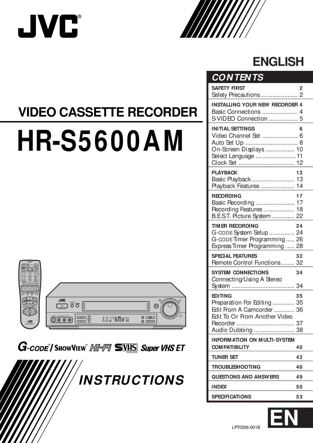 JVC HR-S5600AM specifications 