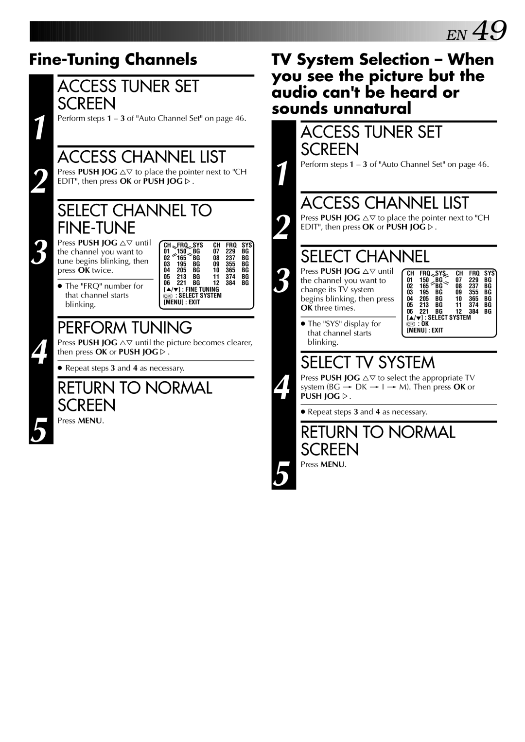 JVC LPT0428-001A, HR-S5700AM specifications Fine-Tune, Fine-Tuning Channels 