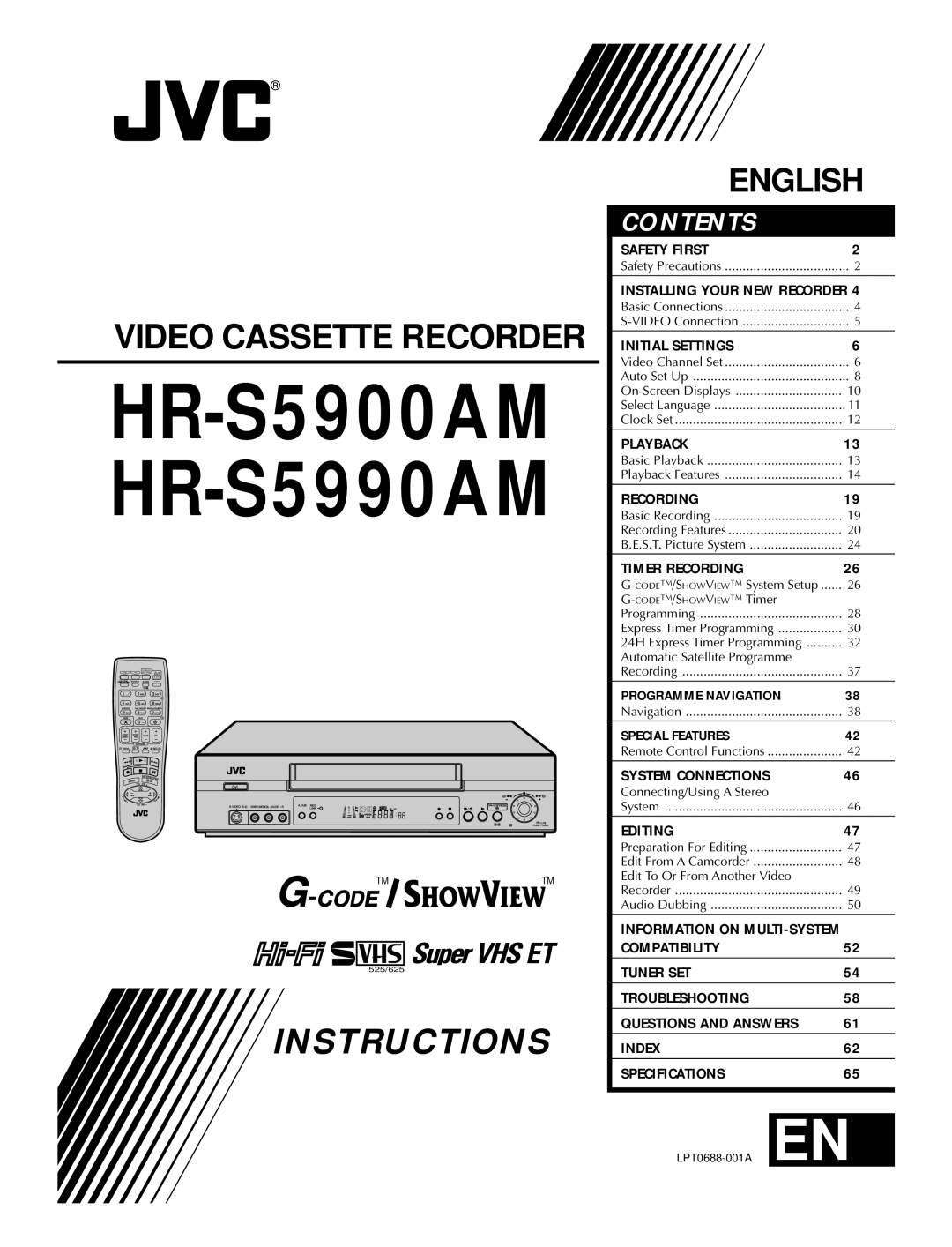 JVC specifications HR-S5900AM HR-S5990AM 