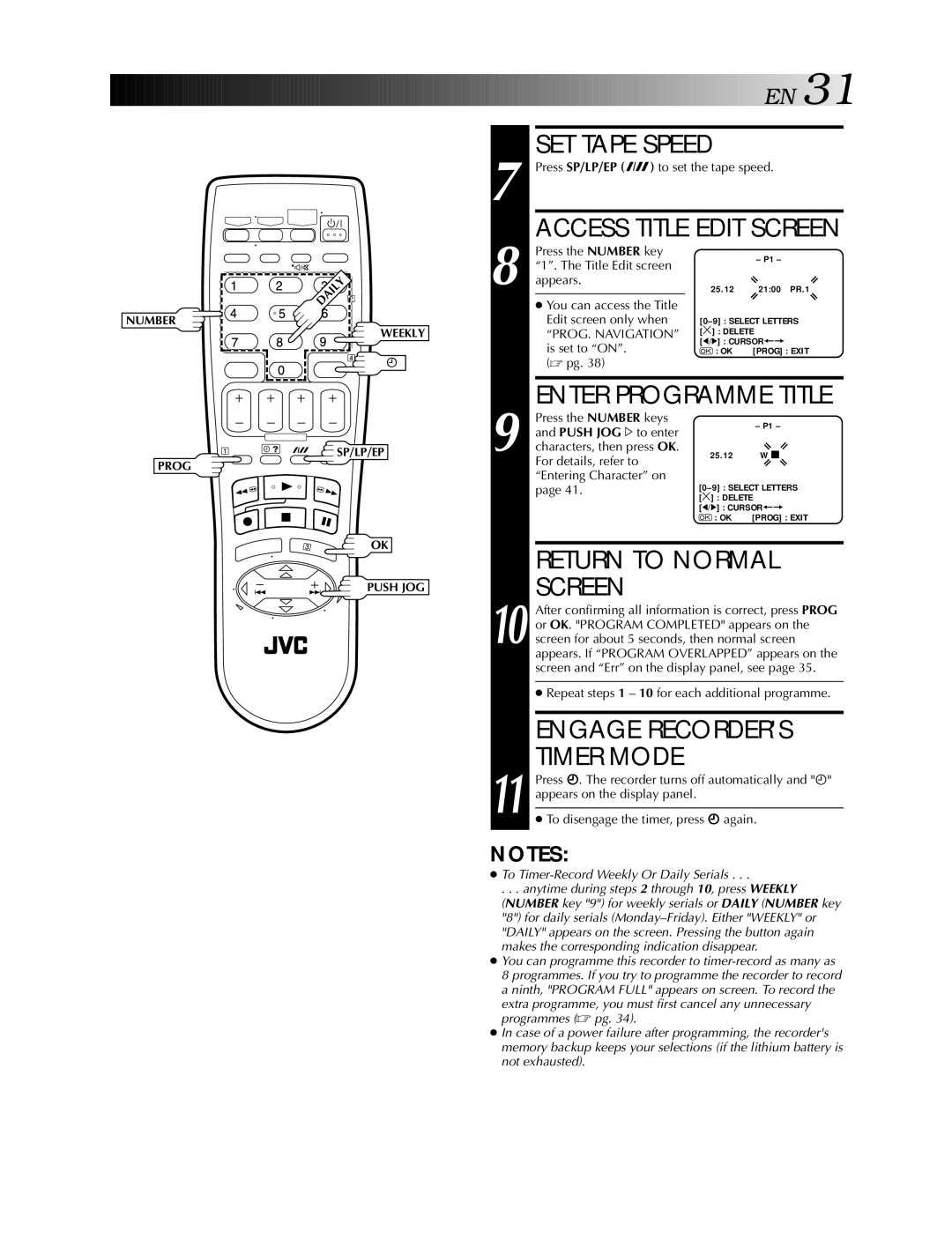 JVC HR-S5990AM, HR-S5900AM specifications Return to Normal 