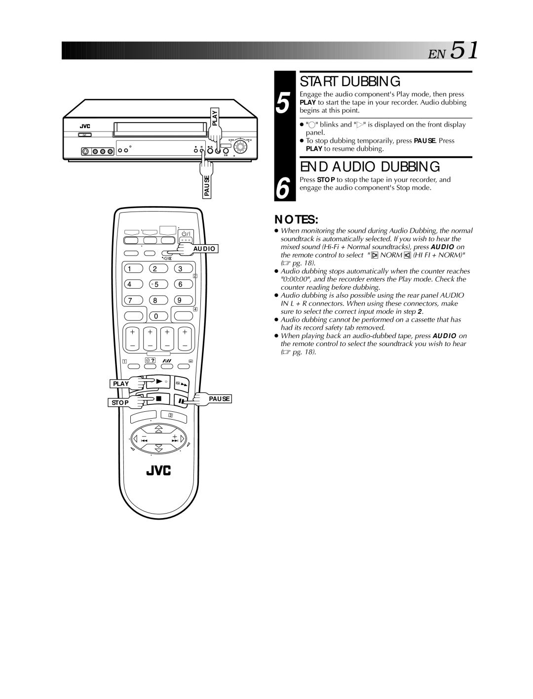 JVC HR-S5990AM, HR-S5900AM specifications Start Dubbing, END Audio Dubbing 