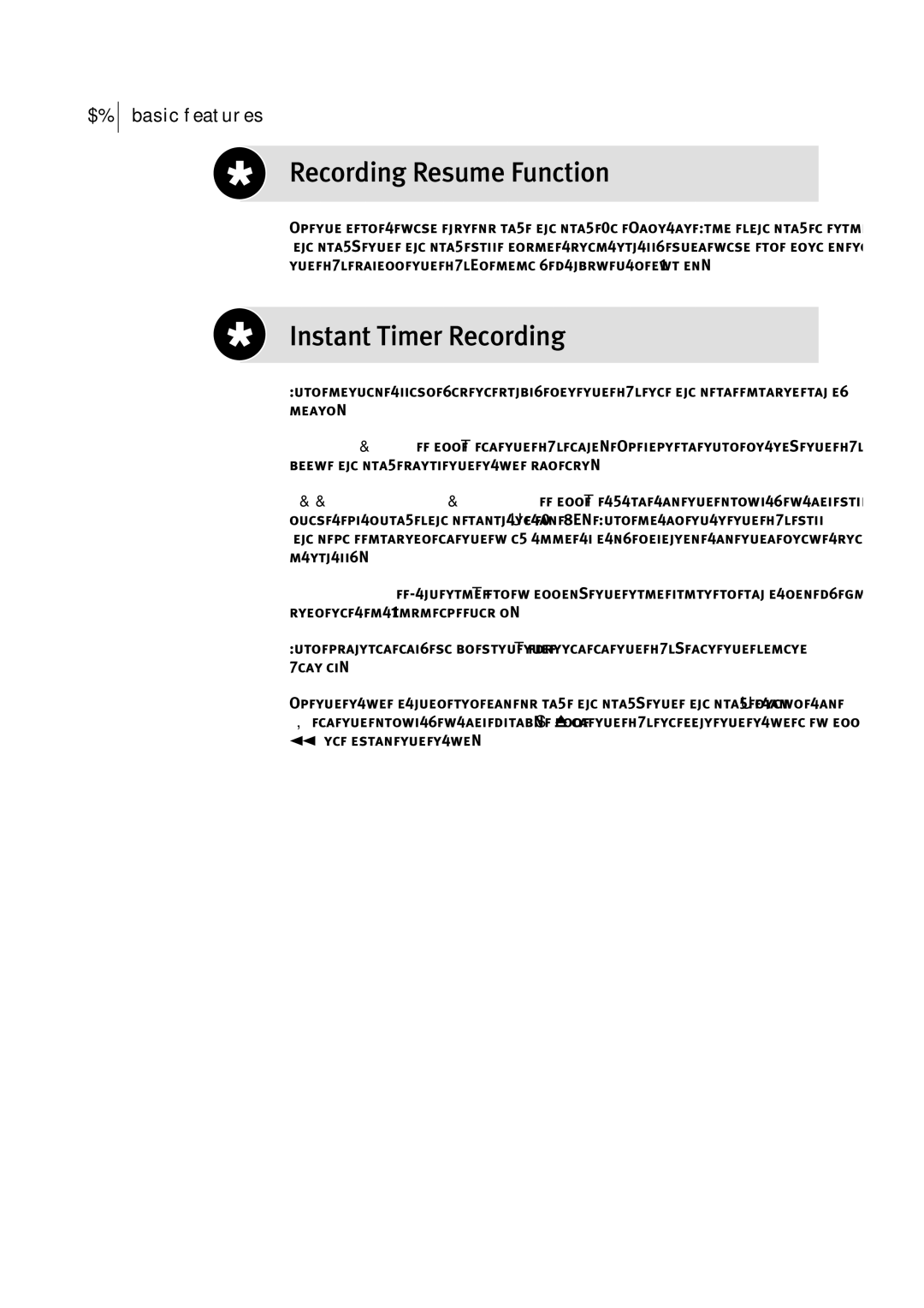 JVC HR-S5956EK, HR-S5955EK manual Recording Resume Function, Instant Timer Recording 