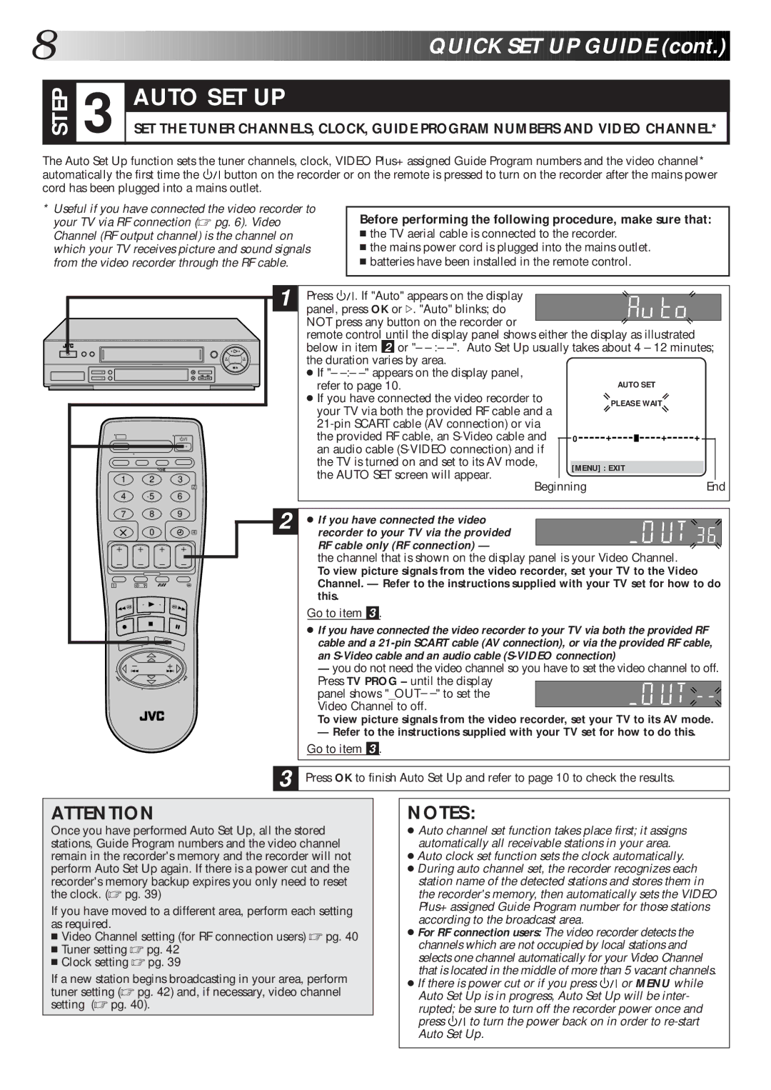 JVC HR-S6600EK setup guide Before performing the following procedure, make sure that, Go to item 