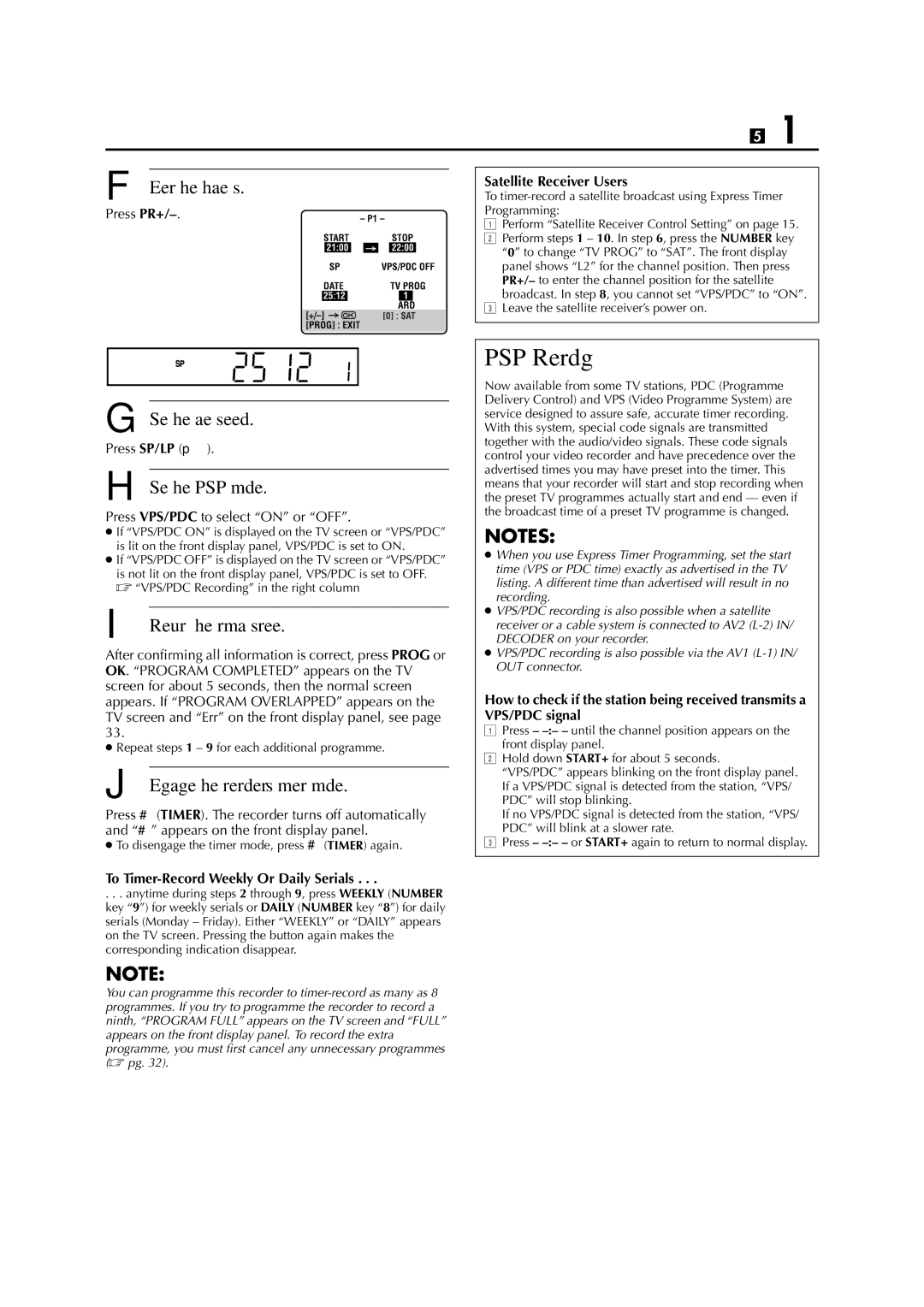 JVC HR-S6700EU VPS/PDC Recording, Enter the channel position, Press PR+, To Timer-Record Weekly Or Daily Serials 