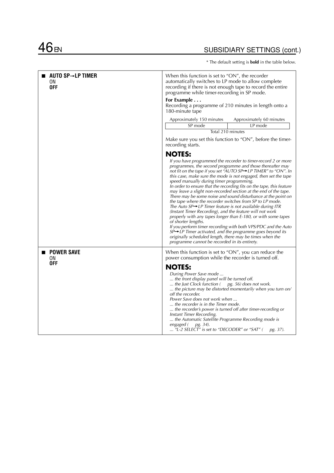 JVC HR-S6700EU specifications 46 EN, For Example 