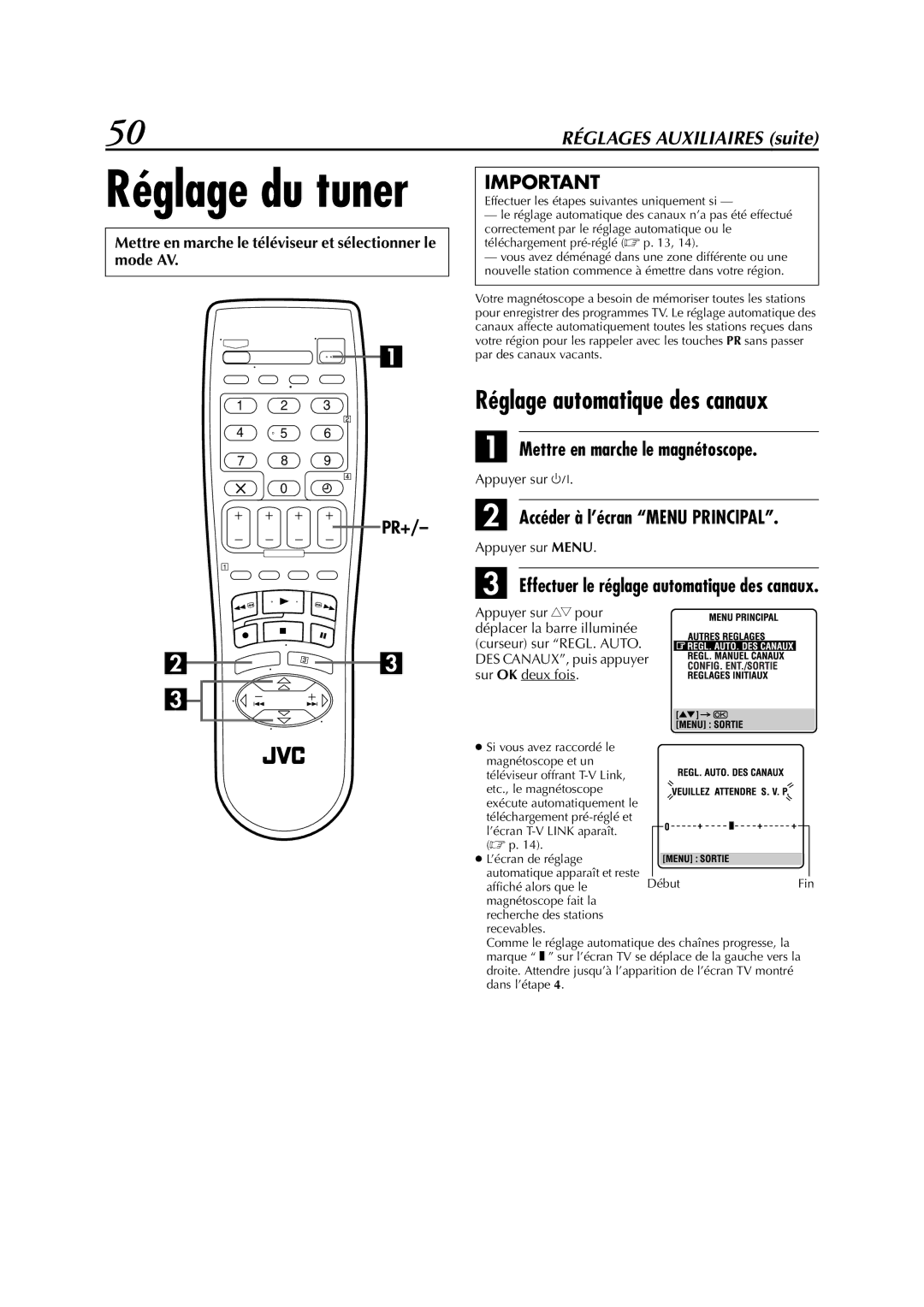 JVC HR-S6700MS manual Mettre en marche le magnétoscope, Effectuer le réglage automatique des canaux 