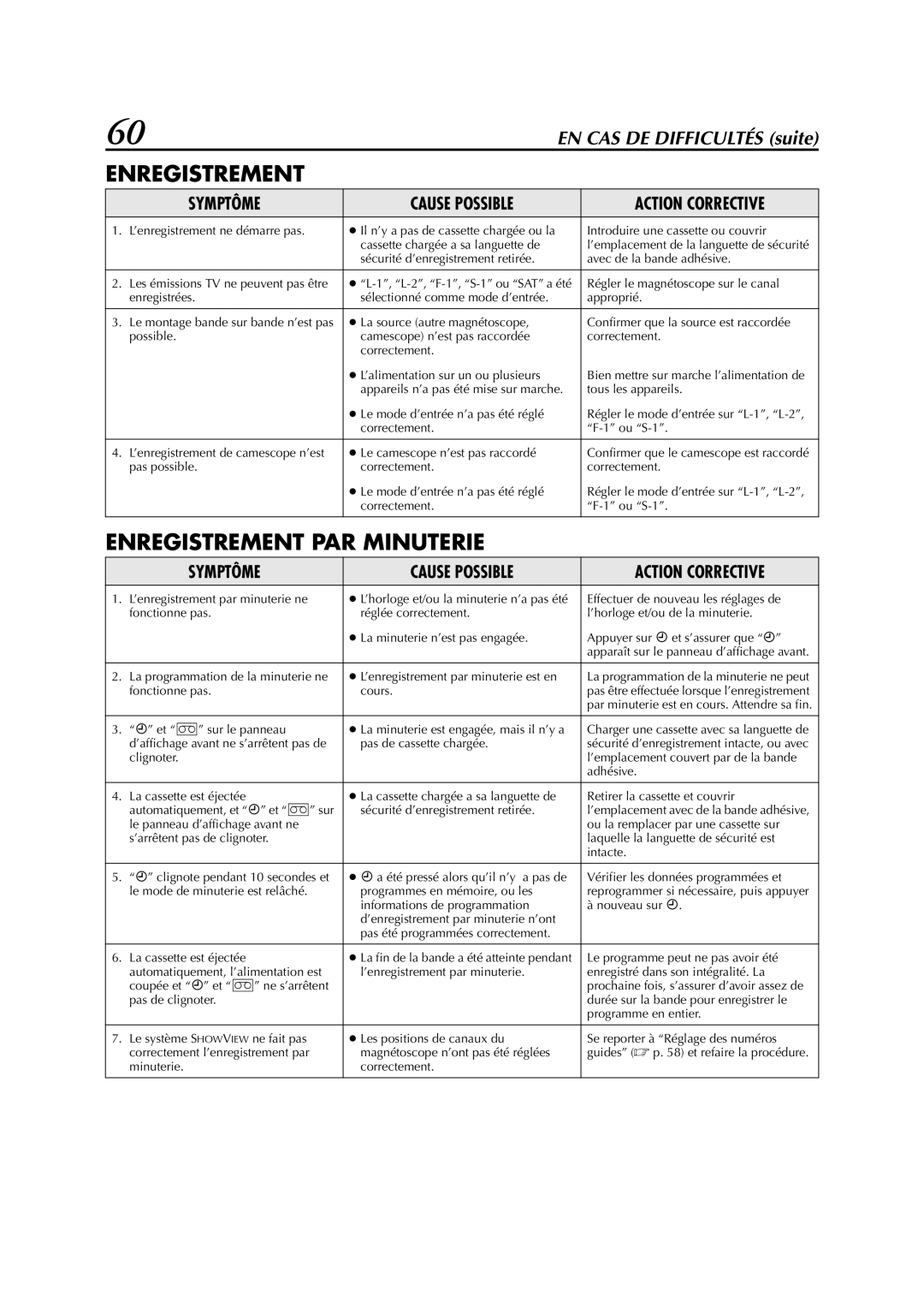 JVC HR-S6700MS manual Enregistrement 