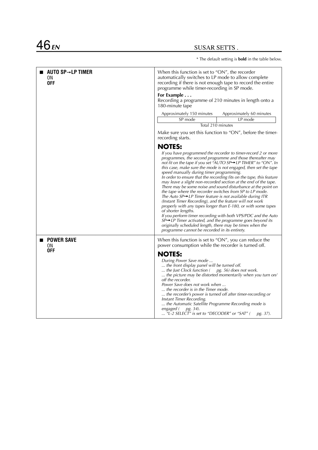 JVC HR-S6711EU specifications 46 EN, For Example 