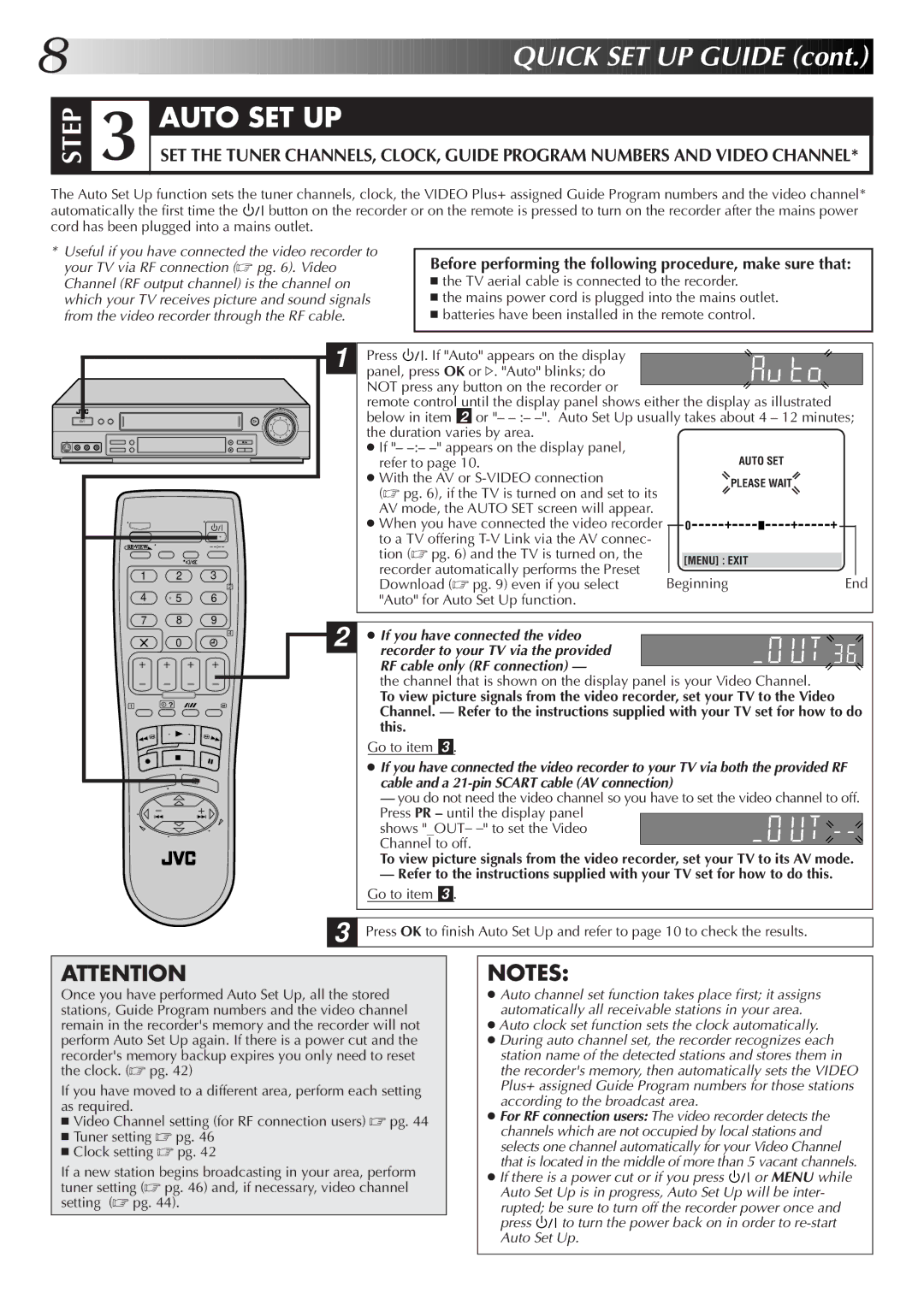 JVC HR-S6722EK Before performing the following procedure, make sure that, Refer to With the AV or S-VIDEO connection 