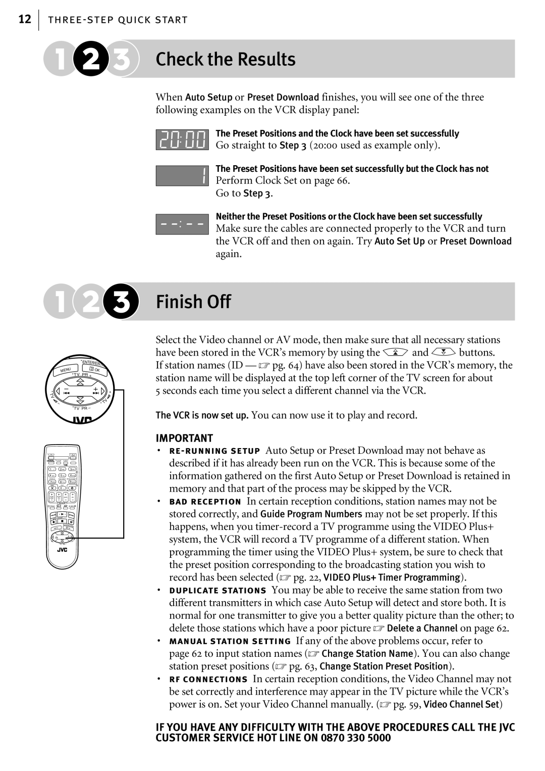 JVC HR-S6855EK, HR-S6856EK, HR-S6857EK manual Check the Results, Finish Off 