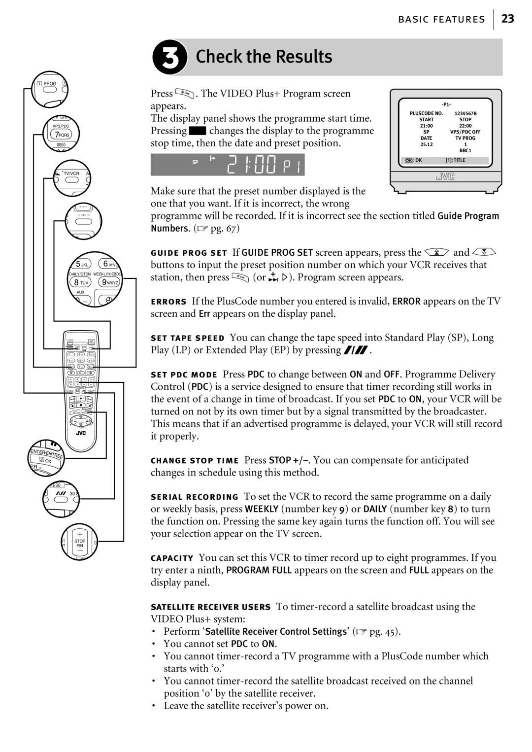 JVC HR-S6857EK, HR-S6855EK, HR-S6856EK manual Pressing Cchanges the display to the programme 