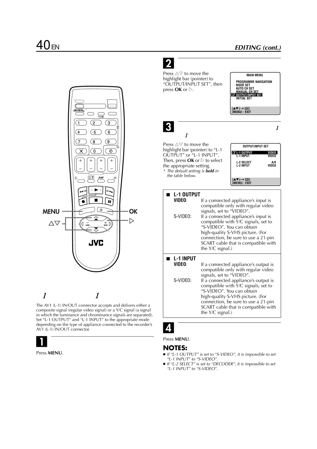 JVC HR-S6950EU, HR-S6953EU specifications Output/Input Set 