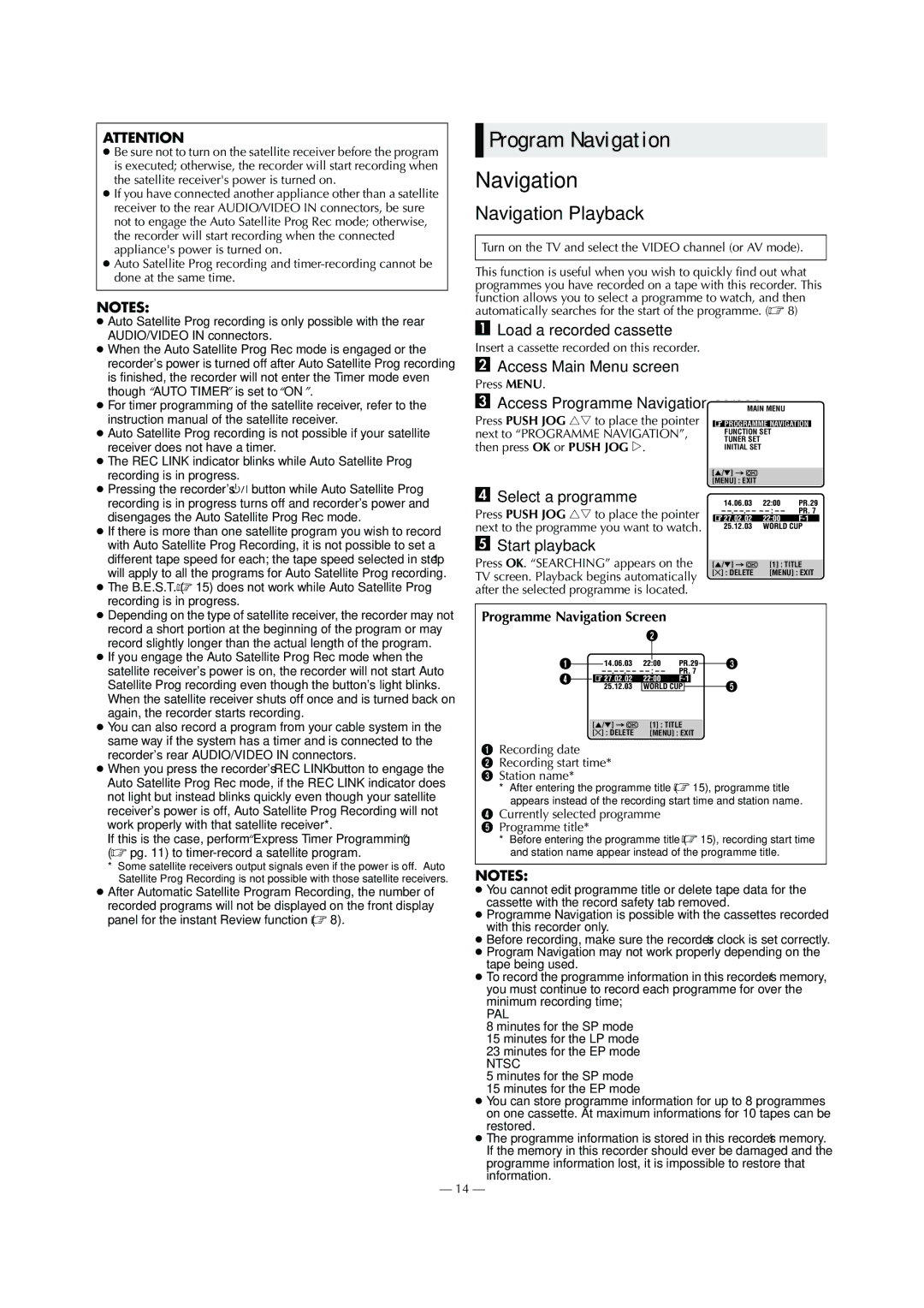 JVC 0703-AH-PJ-BJ, HR-S6960AA, LPT0799-001A specifications Program Navigation, Navigation Playback 