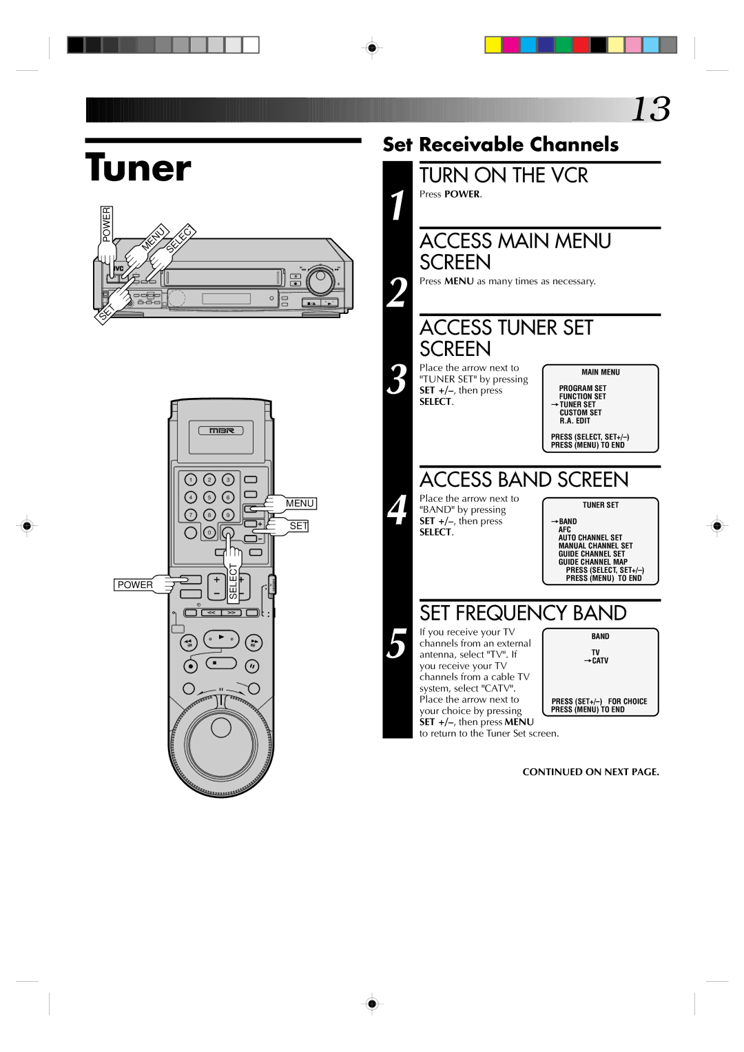 JVC HR-S7300U manual Tuner 