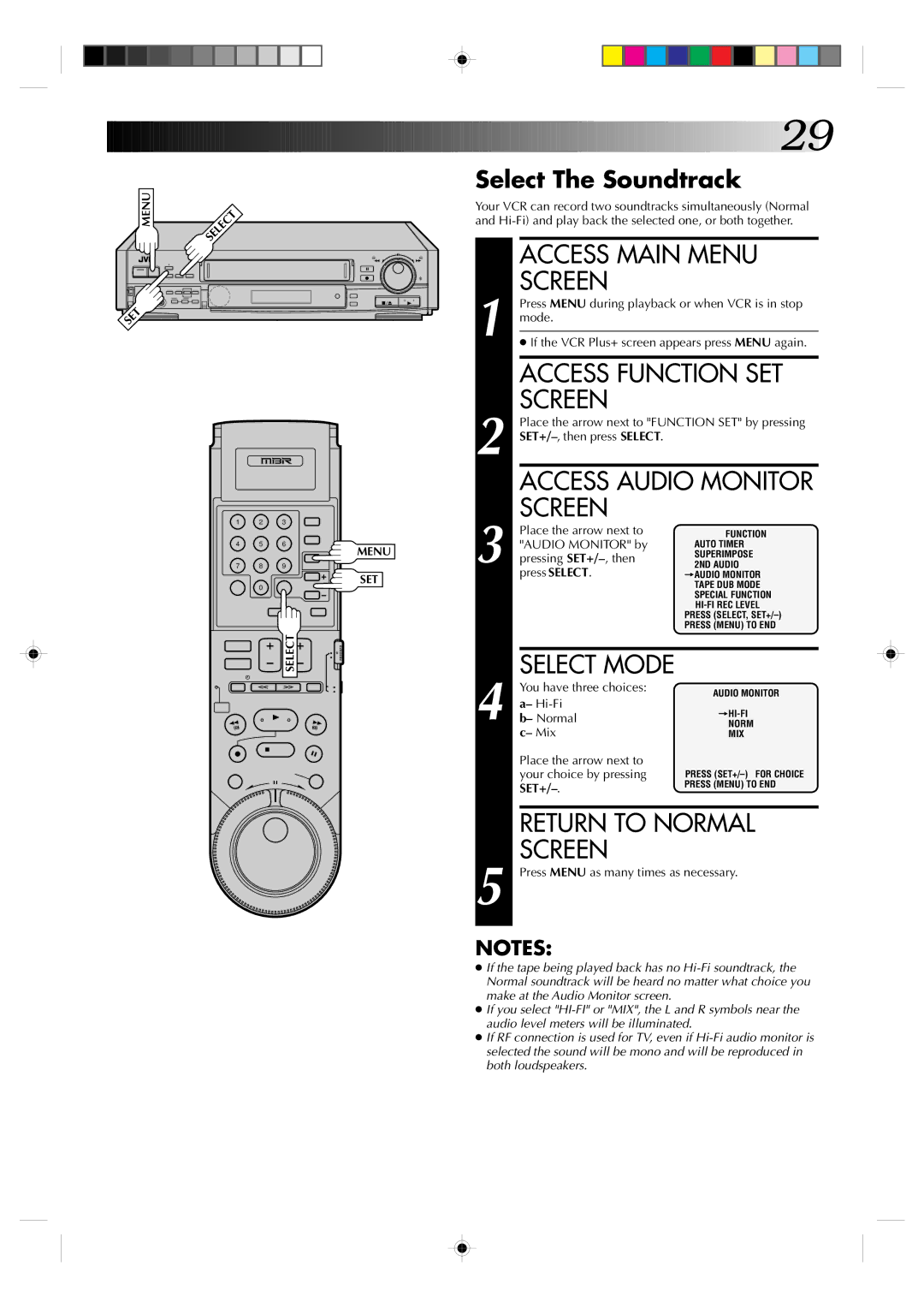 JVC HR-S7300U manual Select The Soundtrack 