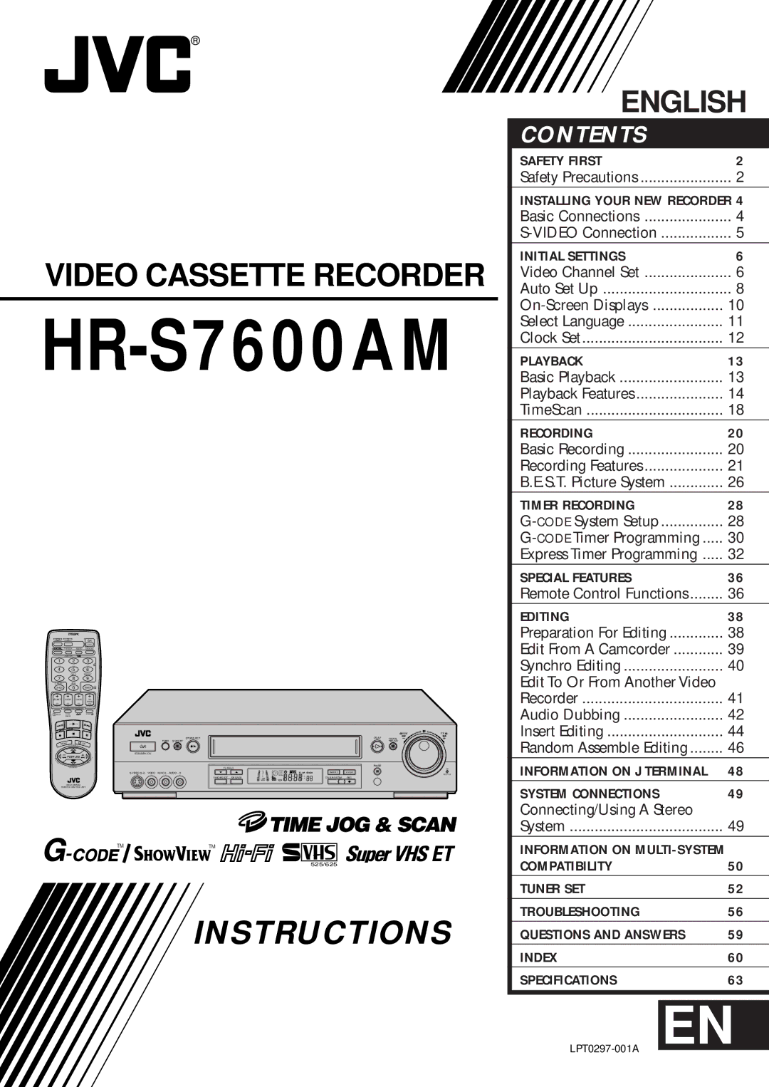 JVC HR-S7600AM specifications 