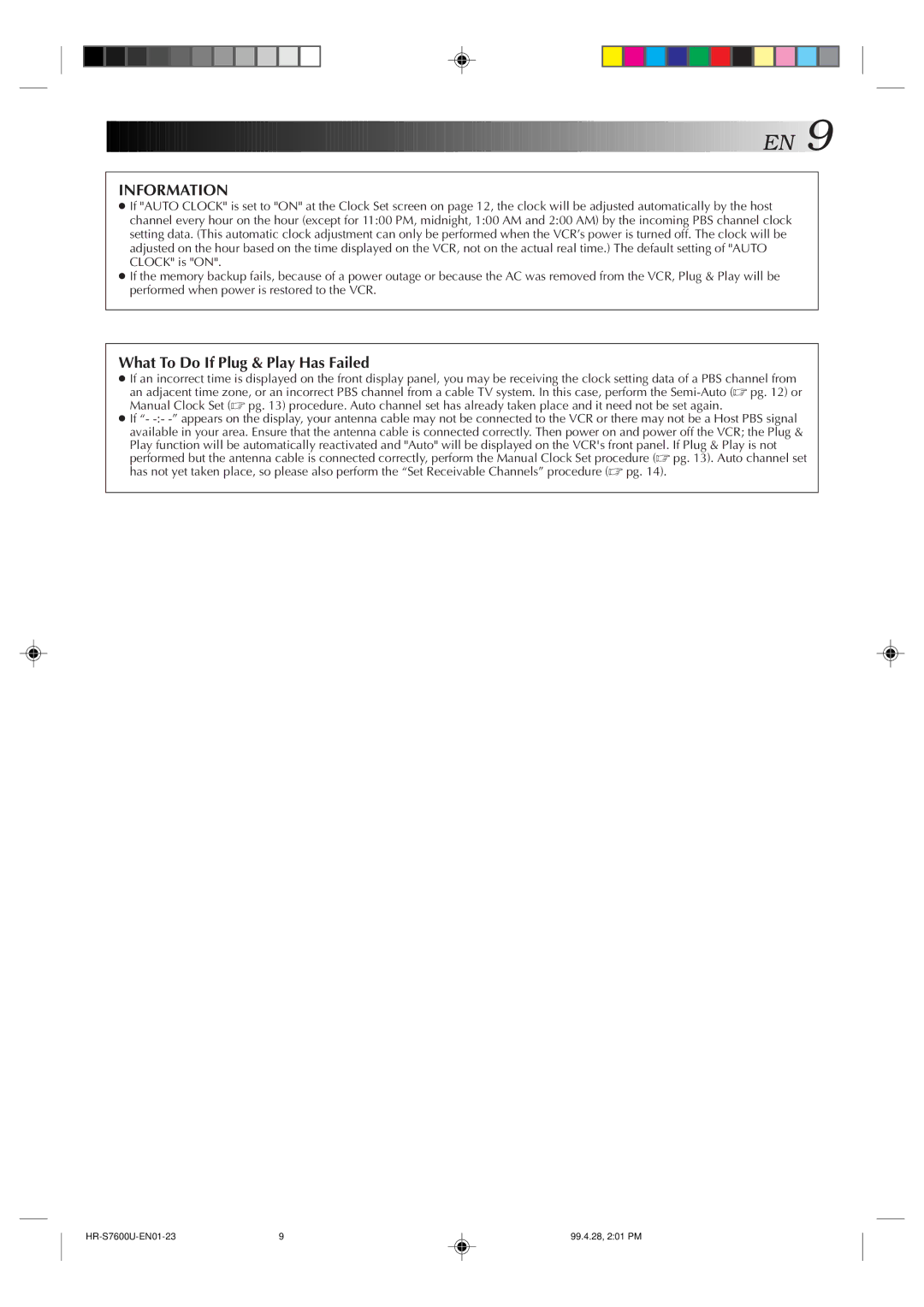 JVC HR-S7600U manual Information 