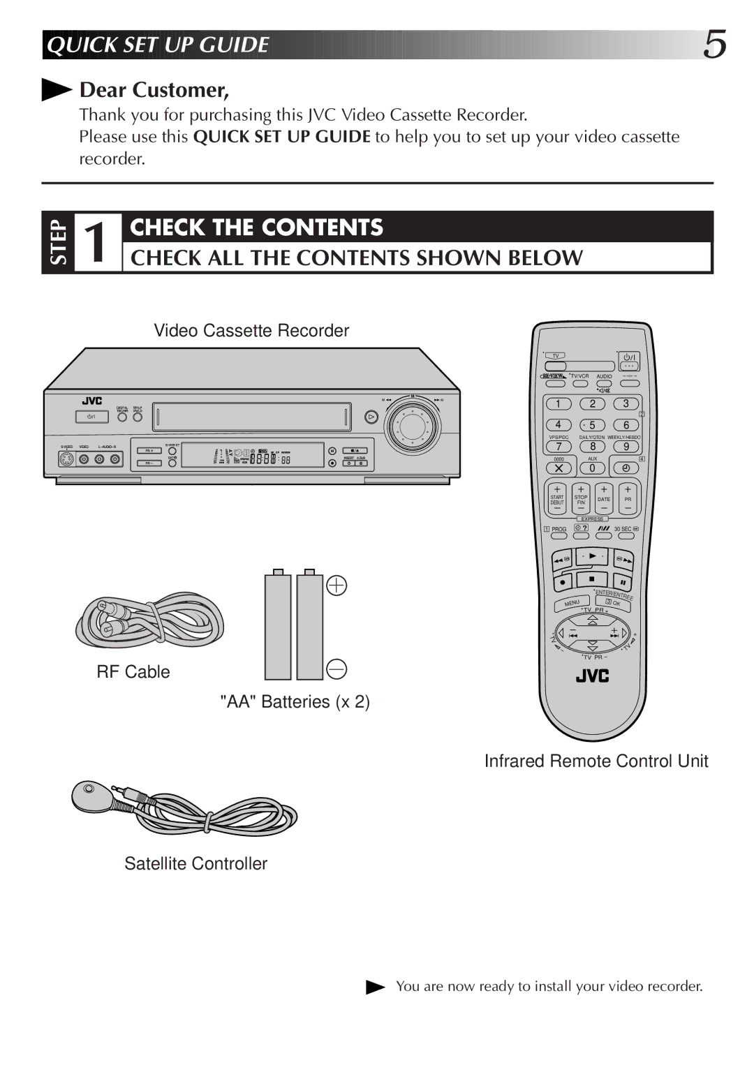 JVC HR-S7722EK, HR-S7700EK setup guide Quick SET UP Guide 