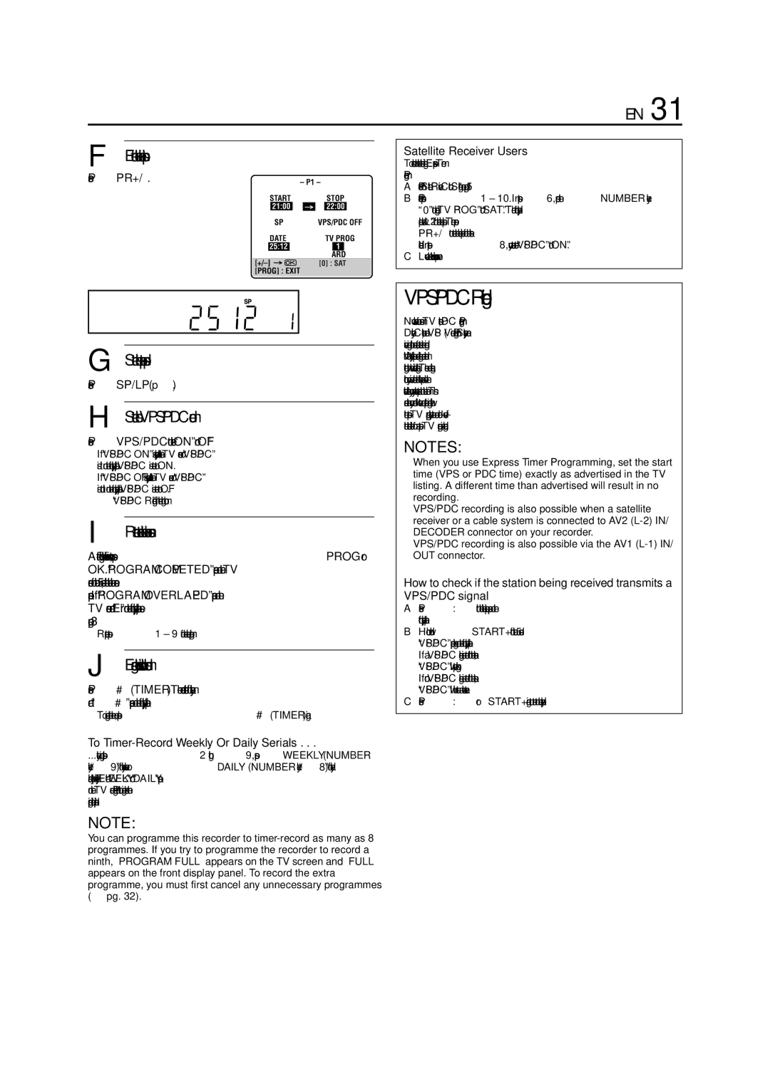 JVC HR-S7722EU VPS/PDC Recording, Enter the channel position, Press PR+, To Timer-Record Weekly Or Daily Serials 