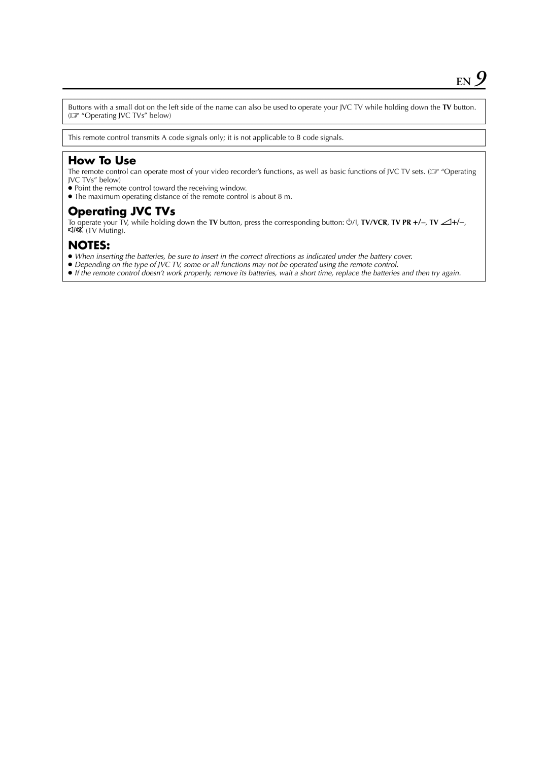 JVC HR-S7851EU, HR-S7850EU specifications How To Use, Operating JVC TVs 