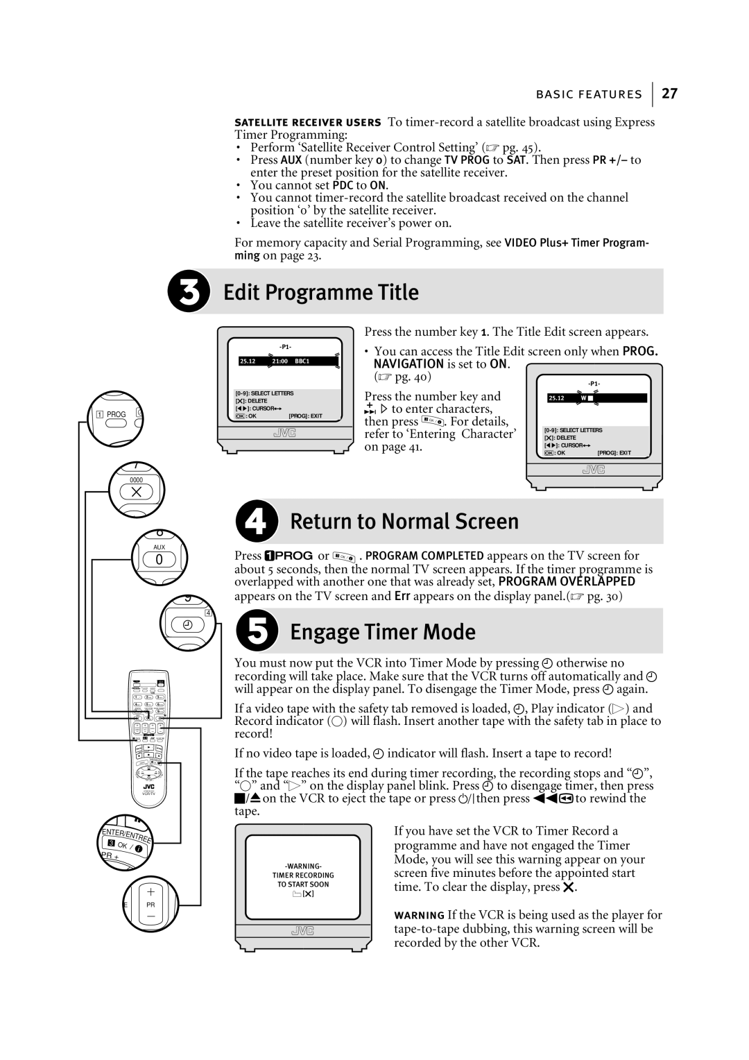 JVC HR-S7955EK manual Press the number key 